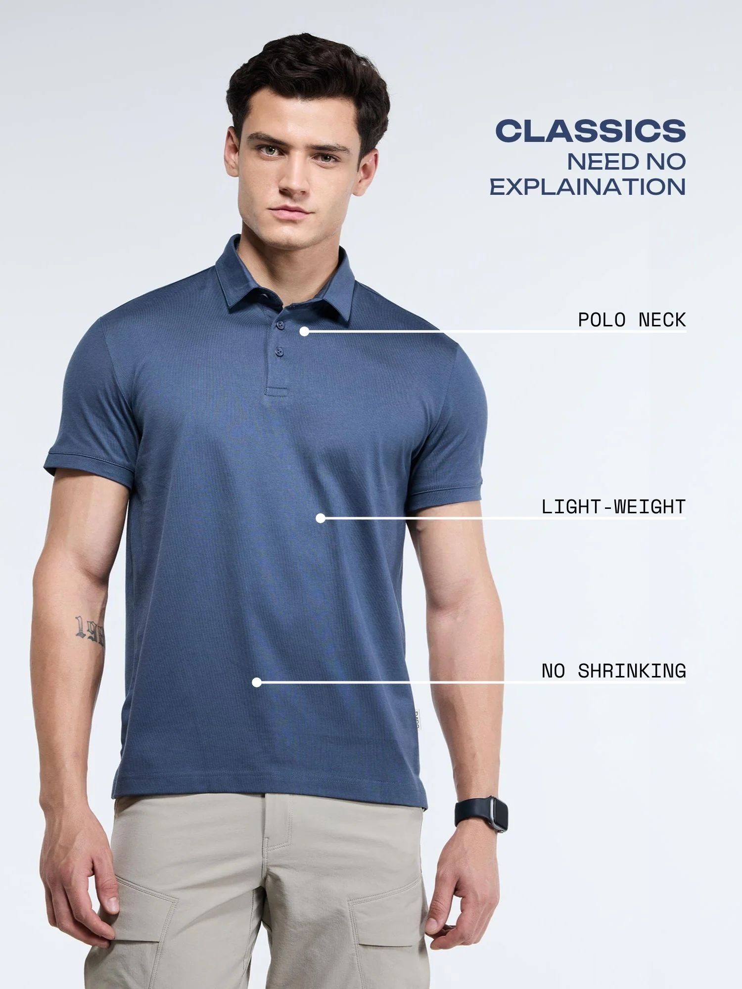 Ash Supima Polo T-Shirt - Regular Fit - Image 3
