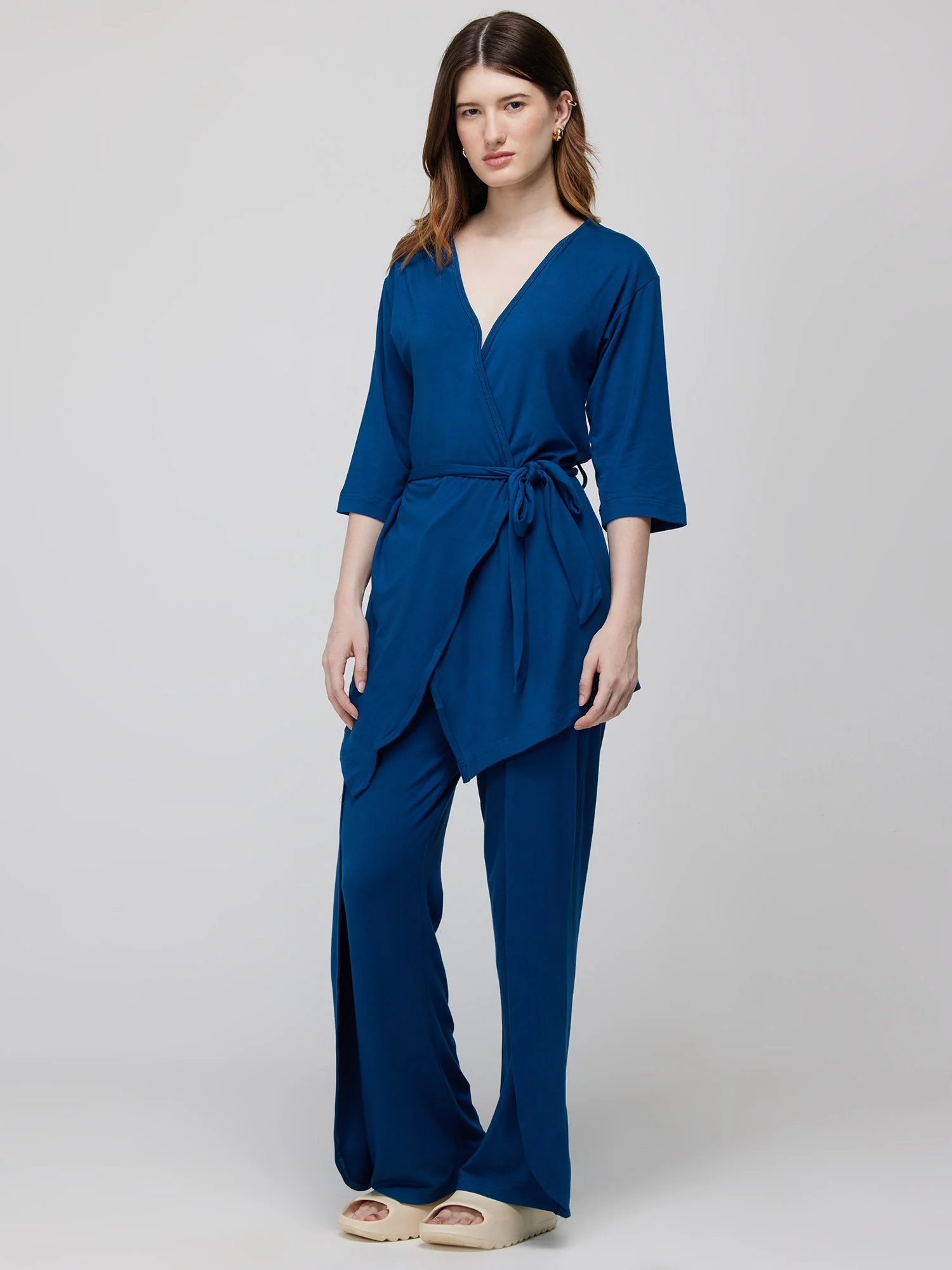 Blue Ease Wrap Top - Image 2