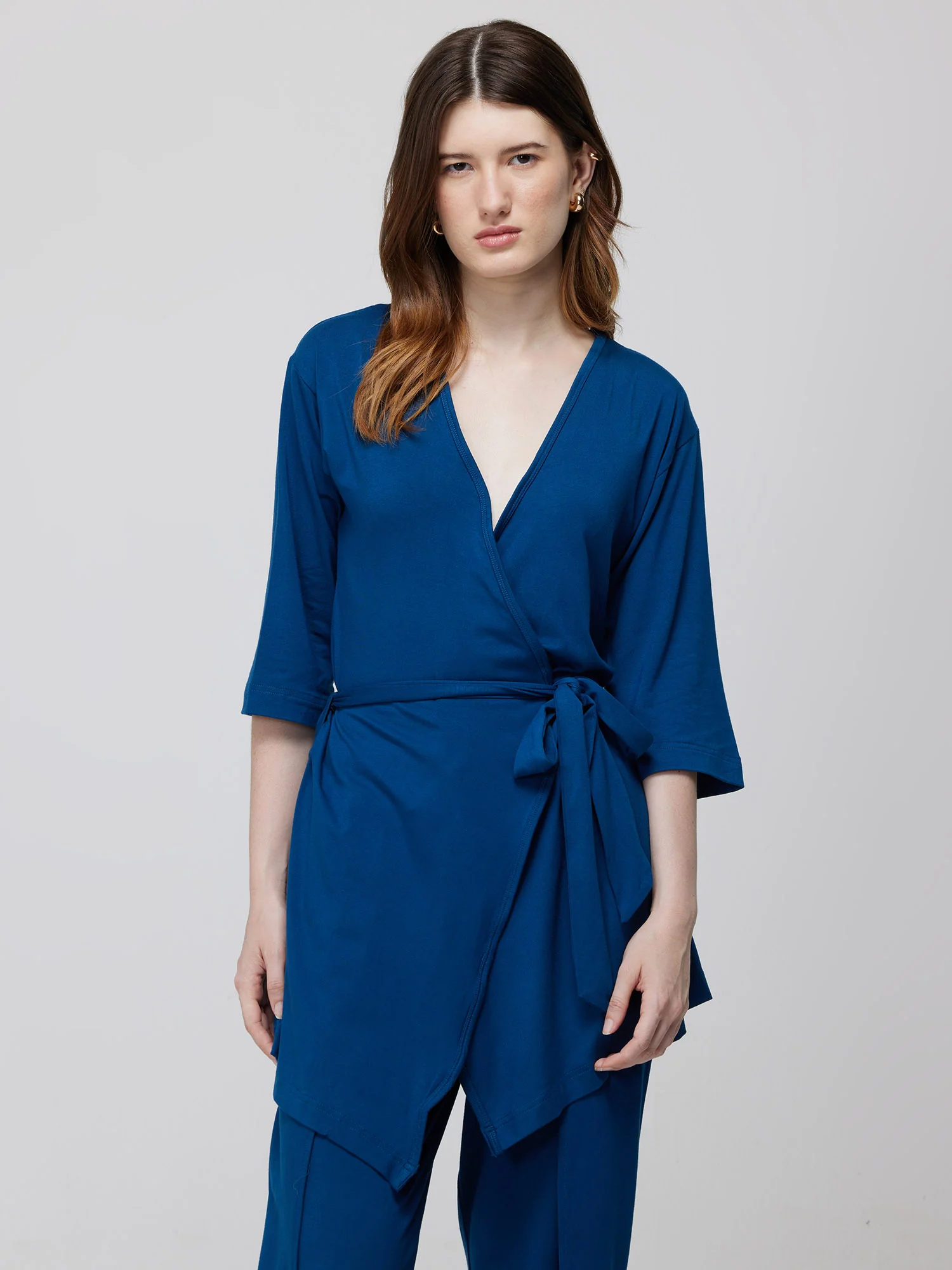 Blue Ease Wrap Top - Image 3