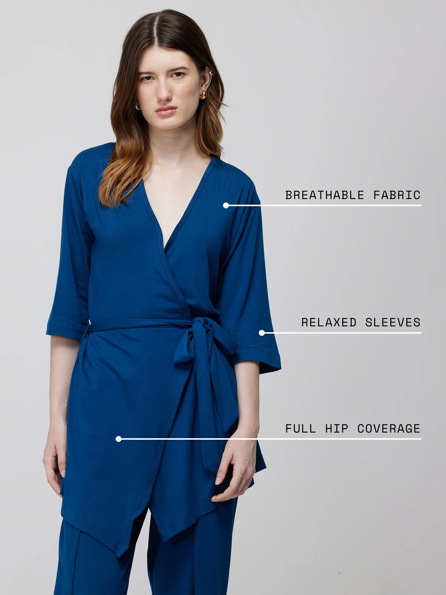 Blue Ease Wrap Top - Image 5