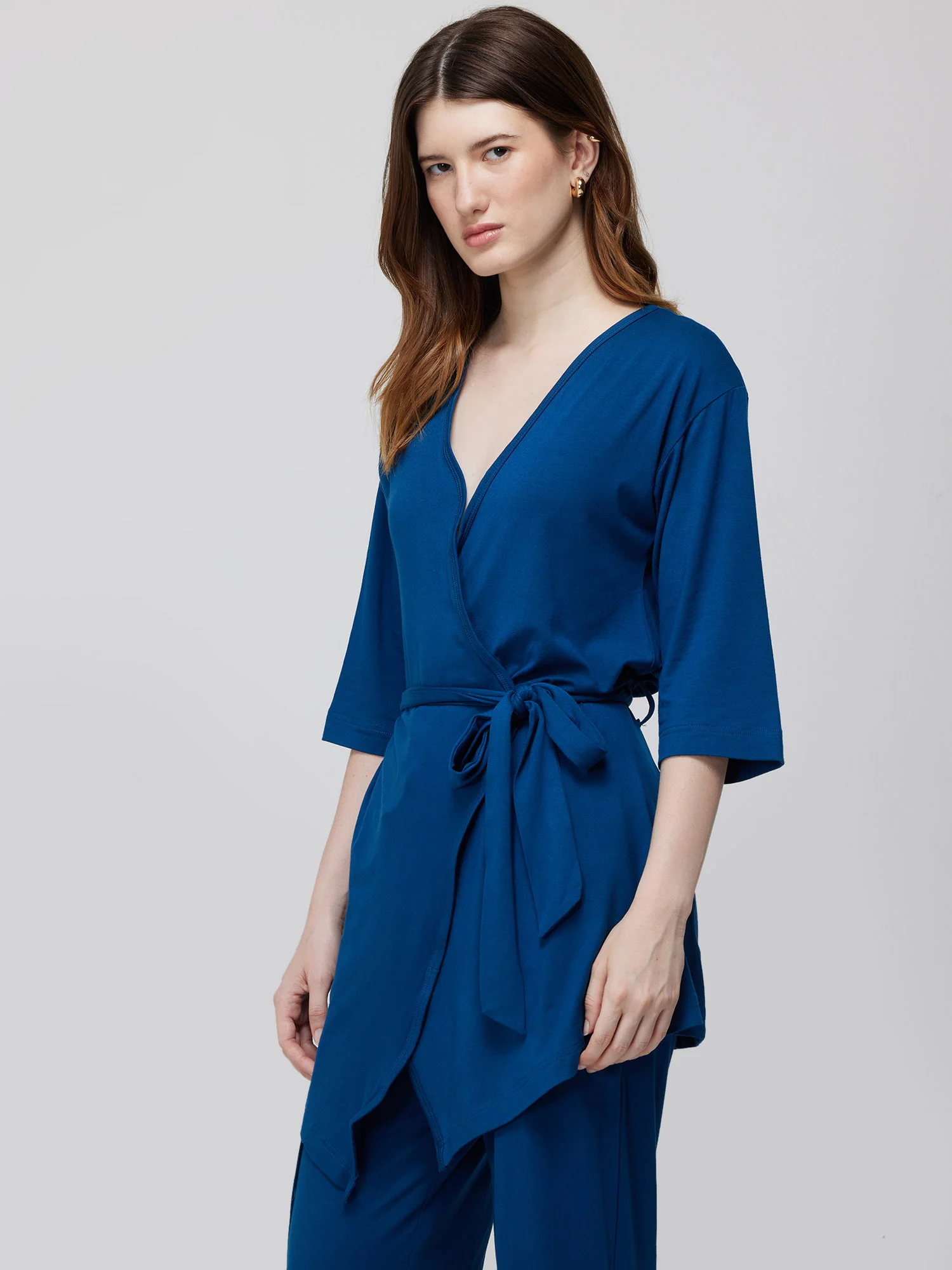 Blue Ease Wrap Top - Image 6