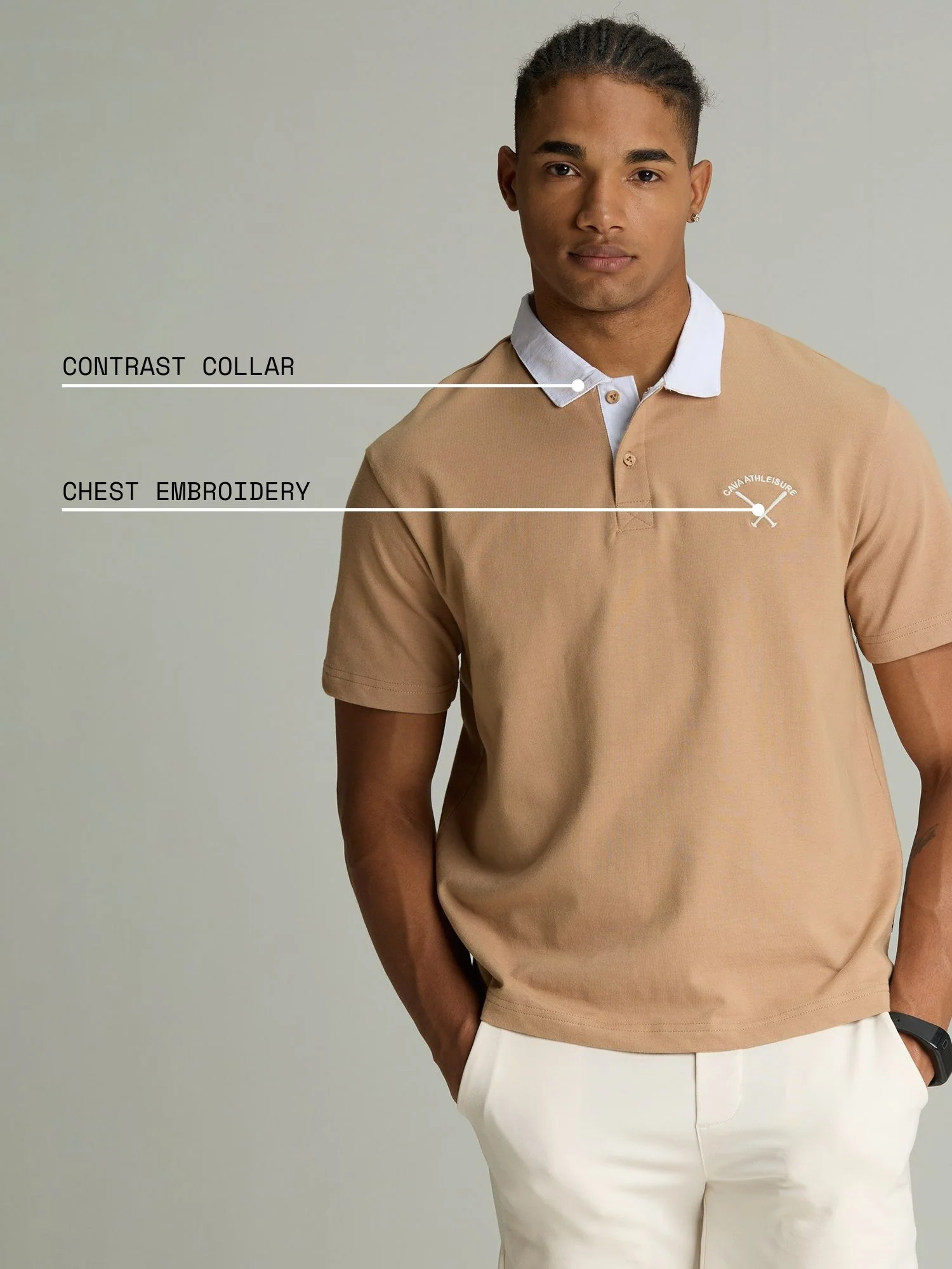 Beige Baseline Polo - Image 6