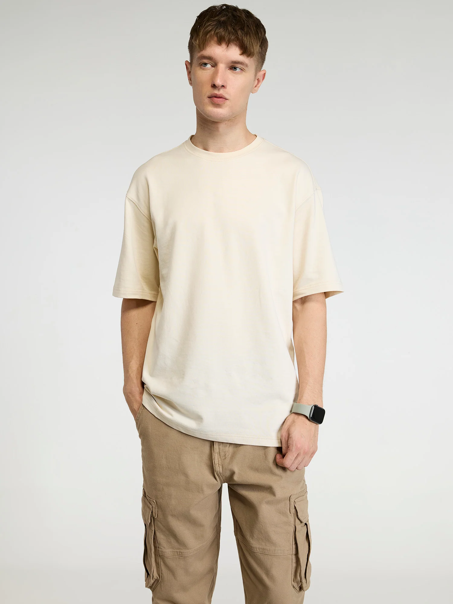 Beige Certified Hoopers Oversized Printed Tee - Men - Image 5