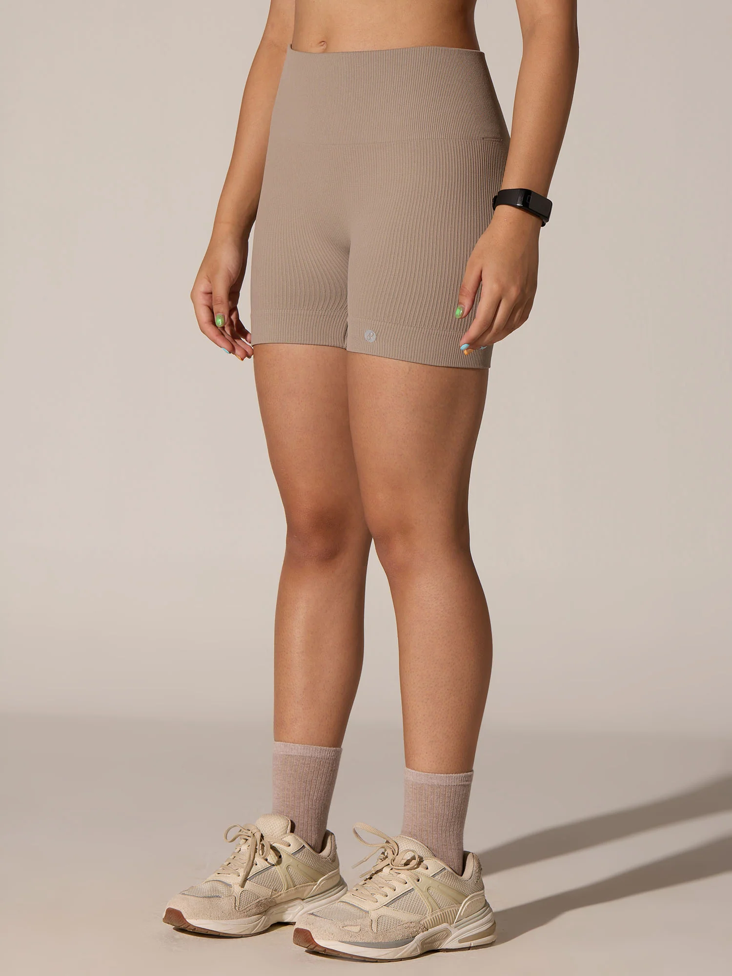Taupe Seamless Booty Shorts - Image 3
