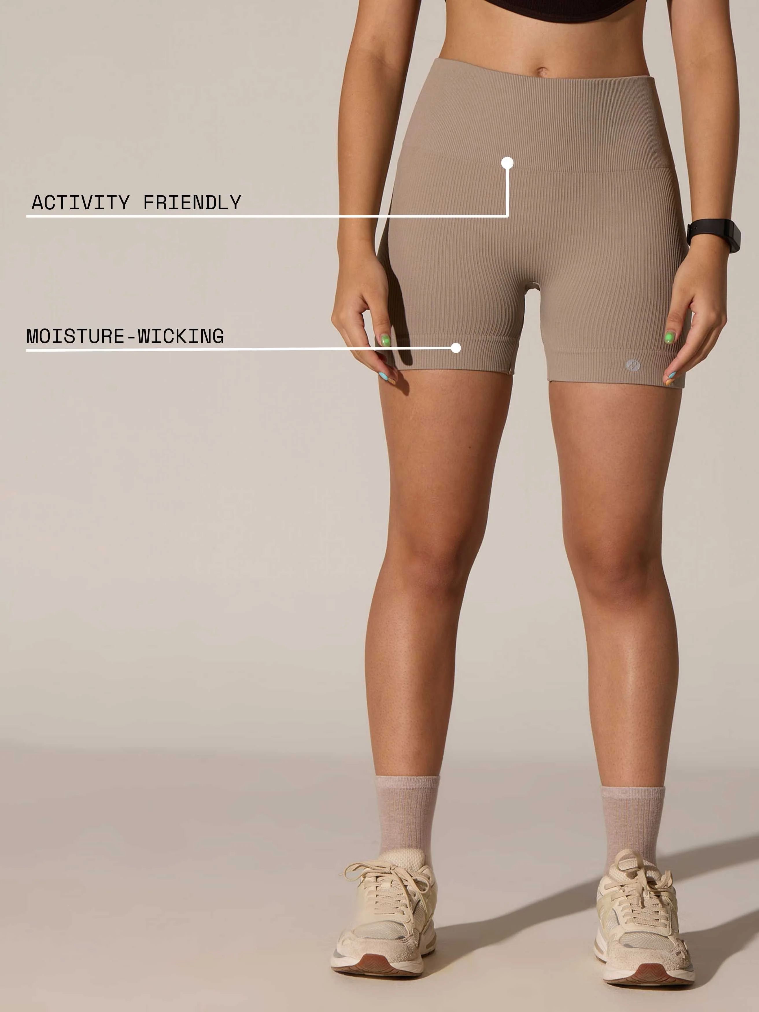 Taupe Seamless Booty Shorts - Image 4