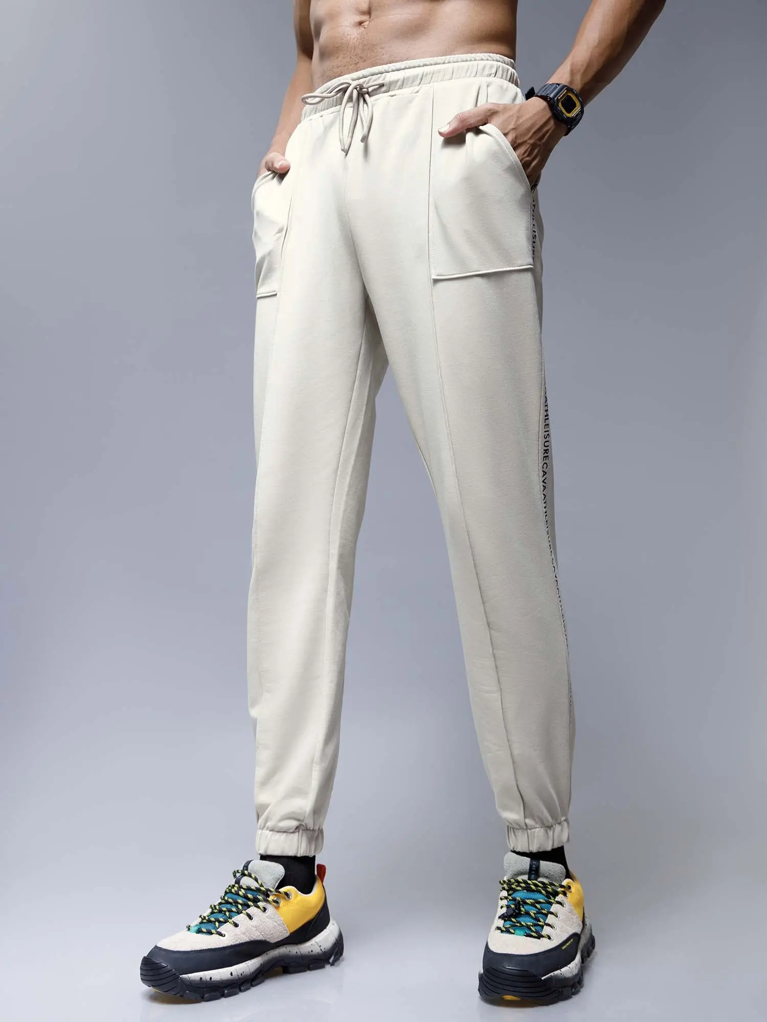 Beige Signature Sprint Joggers - Image 4