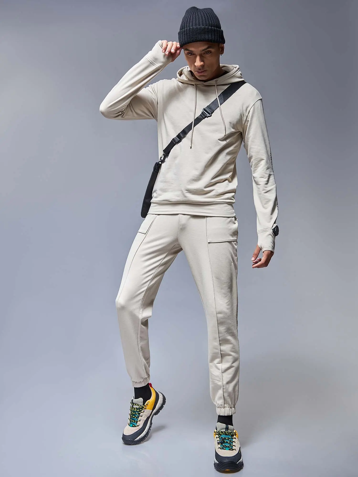 Beige Signature Sprint Joggers - Image 6