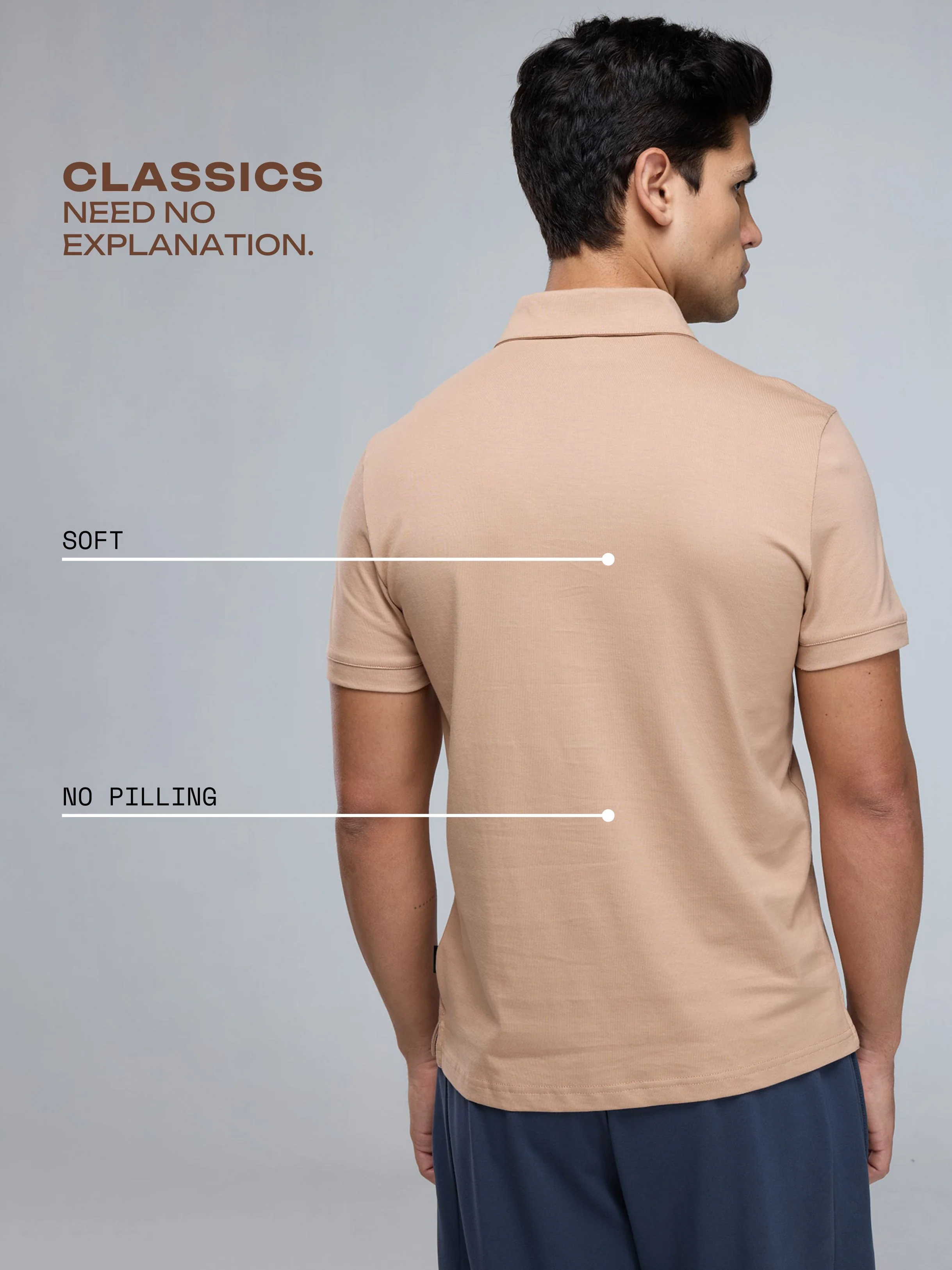 Beige Supima Polo T-shirt - Regular Fit - Image 7