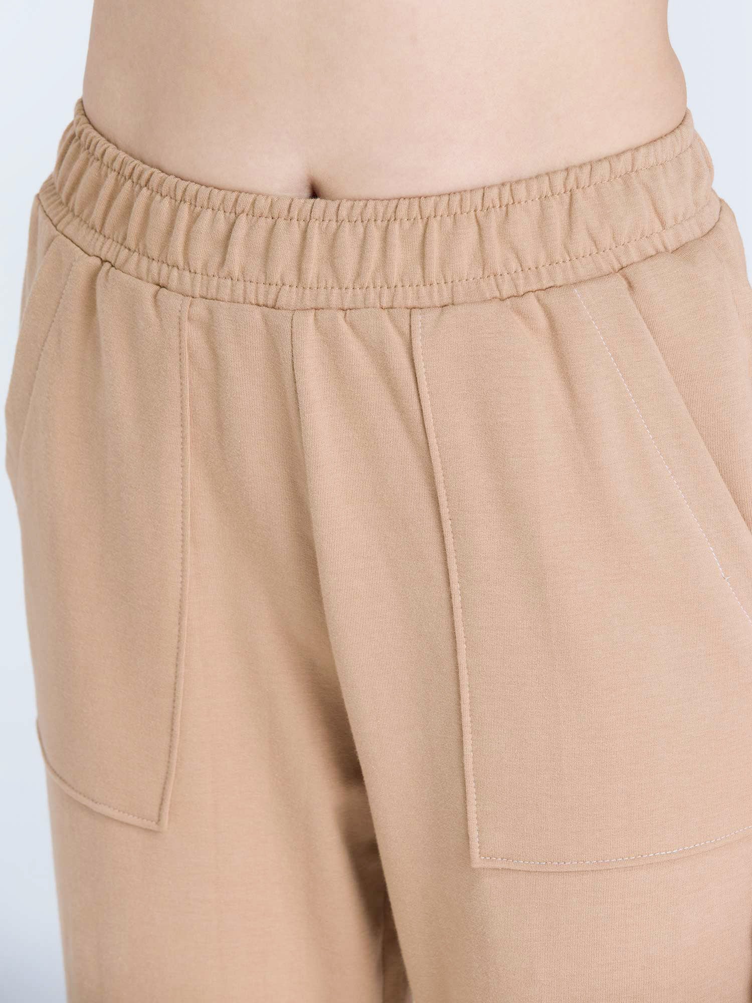 Beige Wide Cargo Joggers - Image 8