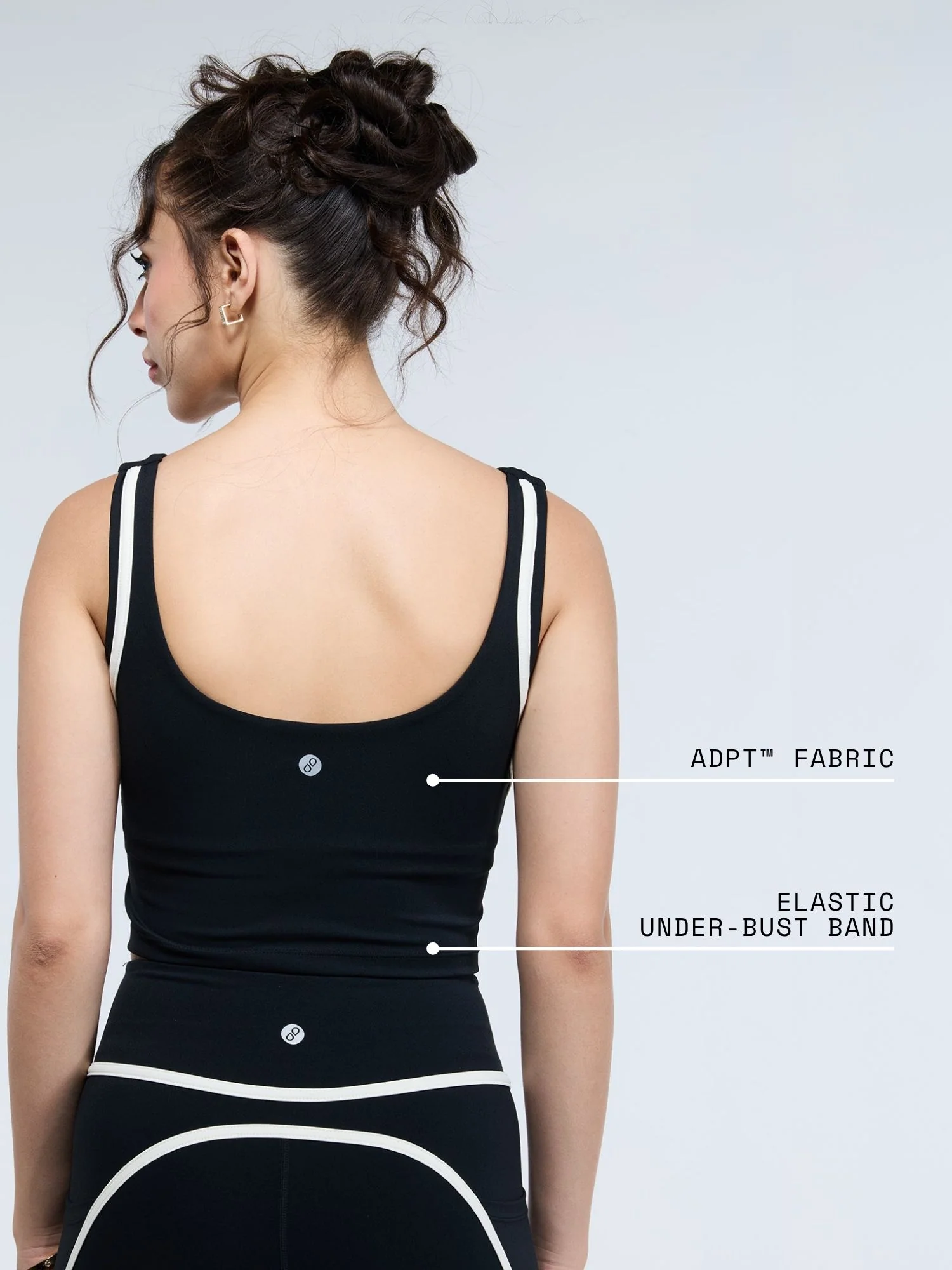 Black Aerial Contrast Crop Tank - Image 4