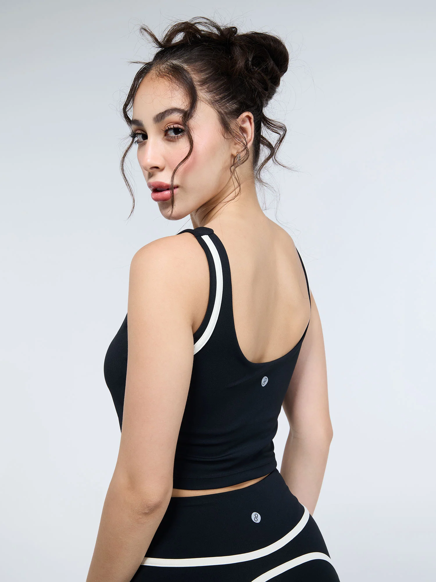 Black Aerial Contrast Crop Tank - Image 5