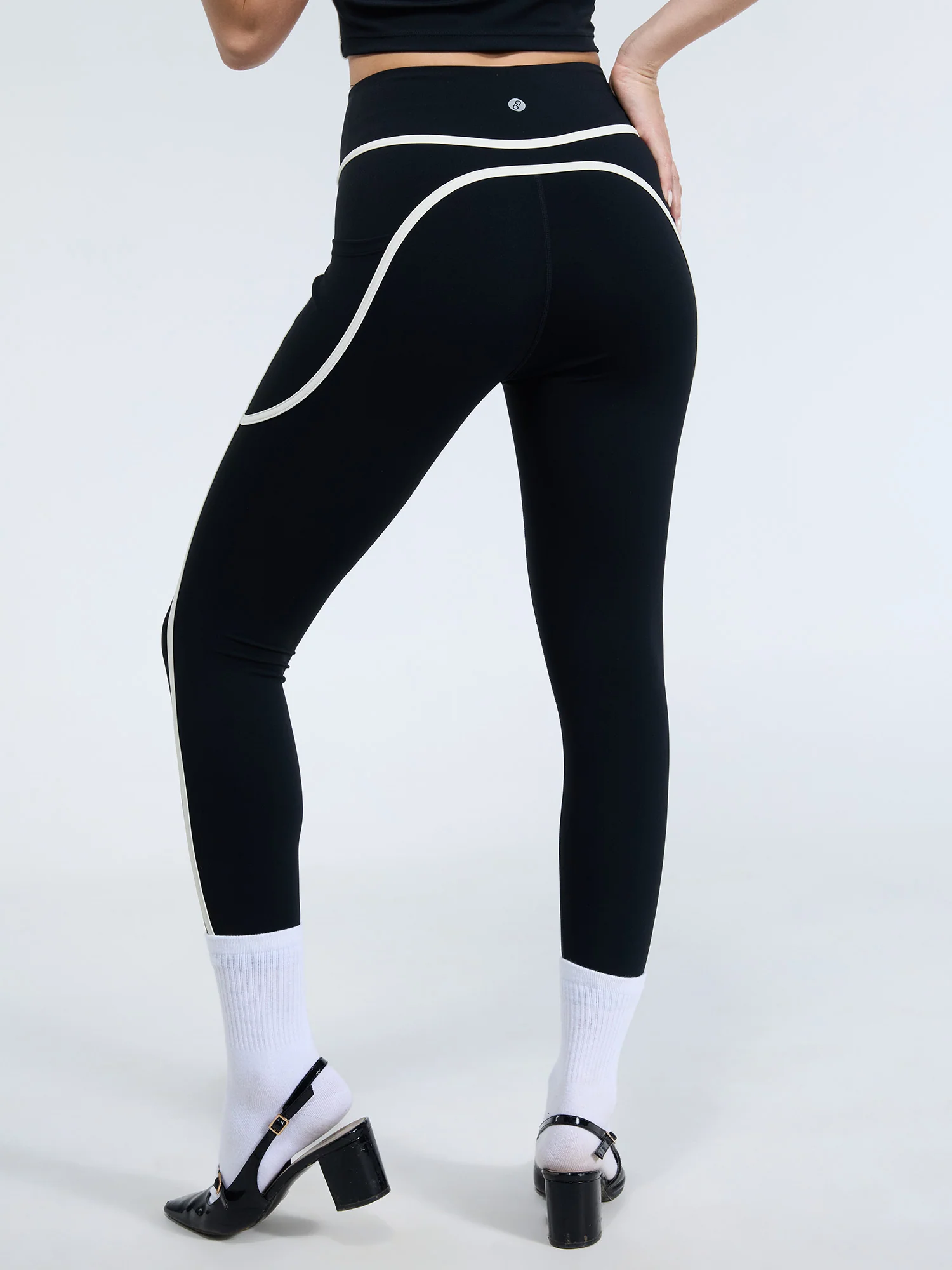 Black Aerial Contrast Leggings - Image 7