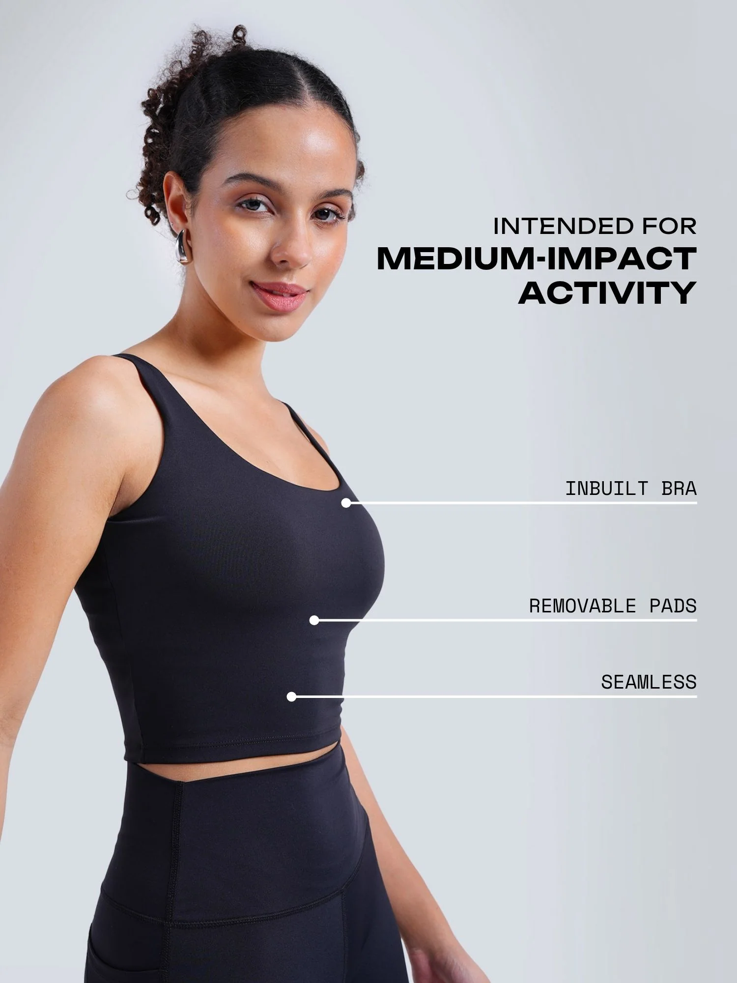Black Aerial Crop Tank - Image 3