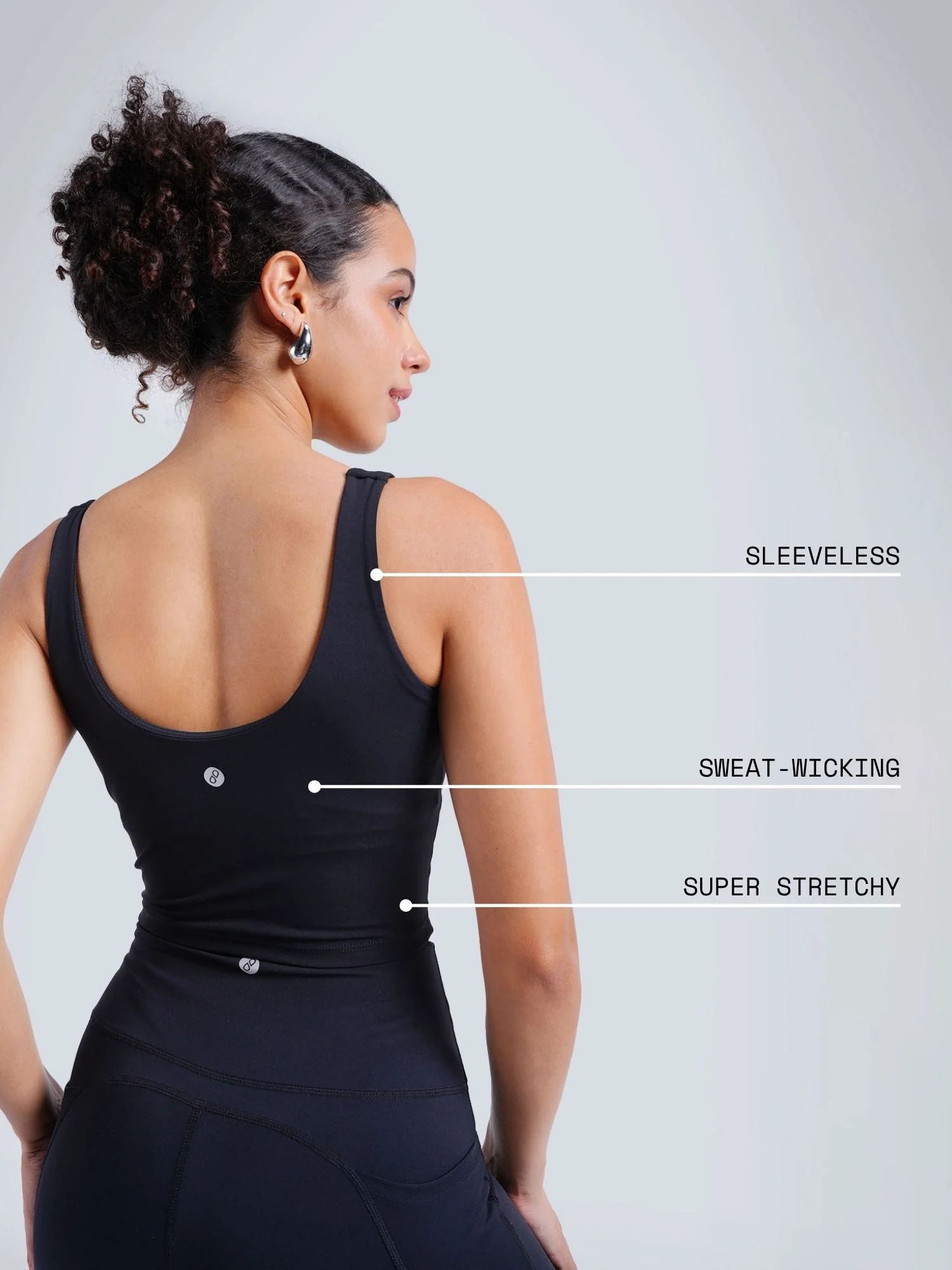 Black Aerial Crop Tank - Image 4