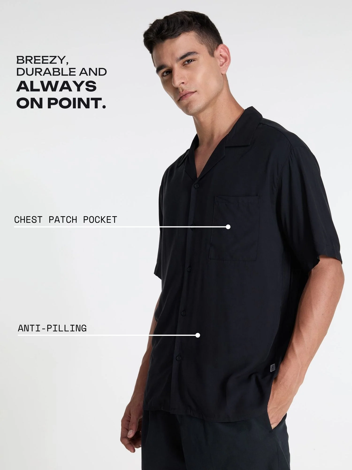 Black Airy Resort Shirt - Image 3