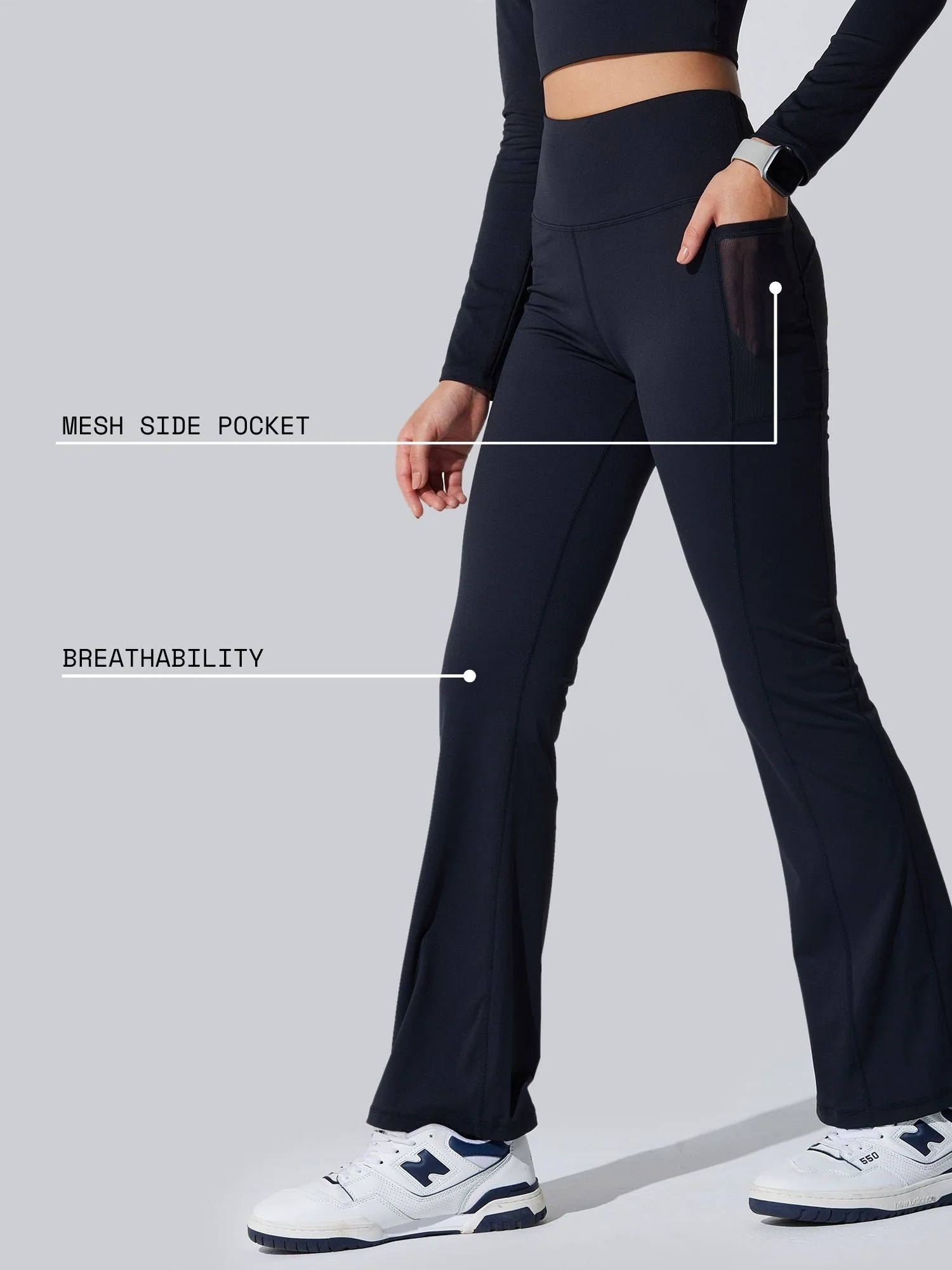 Black All-Day Flex Flare Pants - Image 3