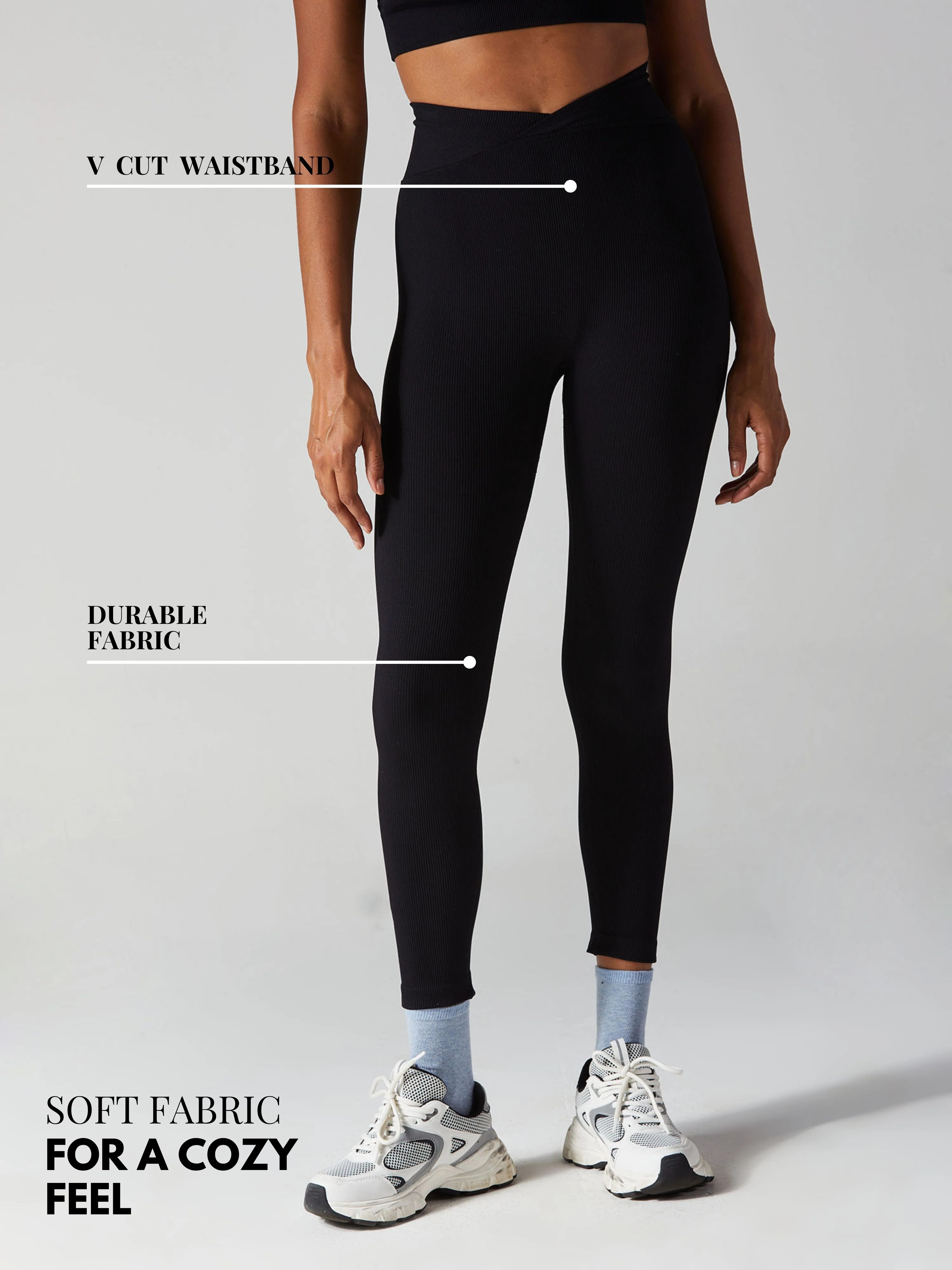 Black Aspire V-Waist Leggings - Image 4