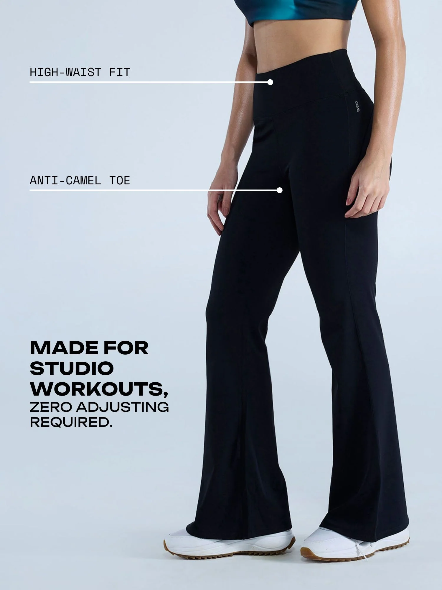 Black Contour Flared Leggings - Image 3
