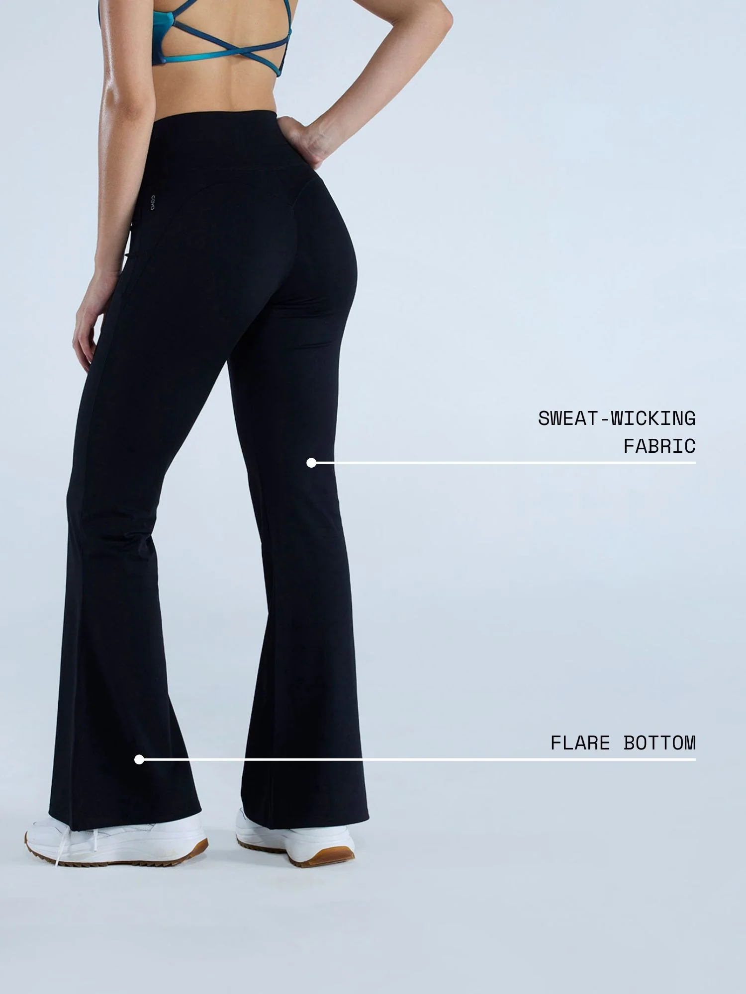 Black Contour Flared Leggings - Image 4