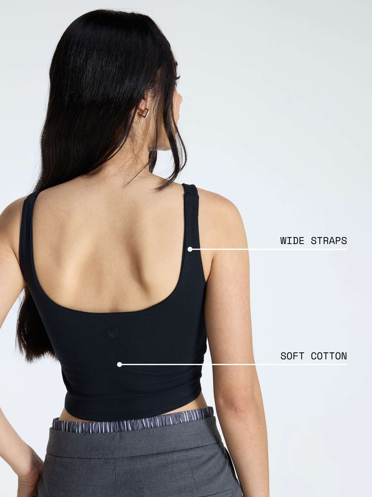 Black Cotton Scoop Tank - Image 4