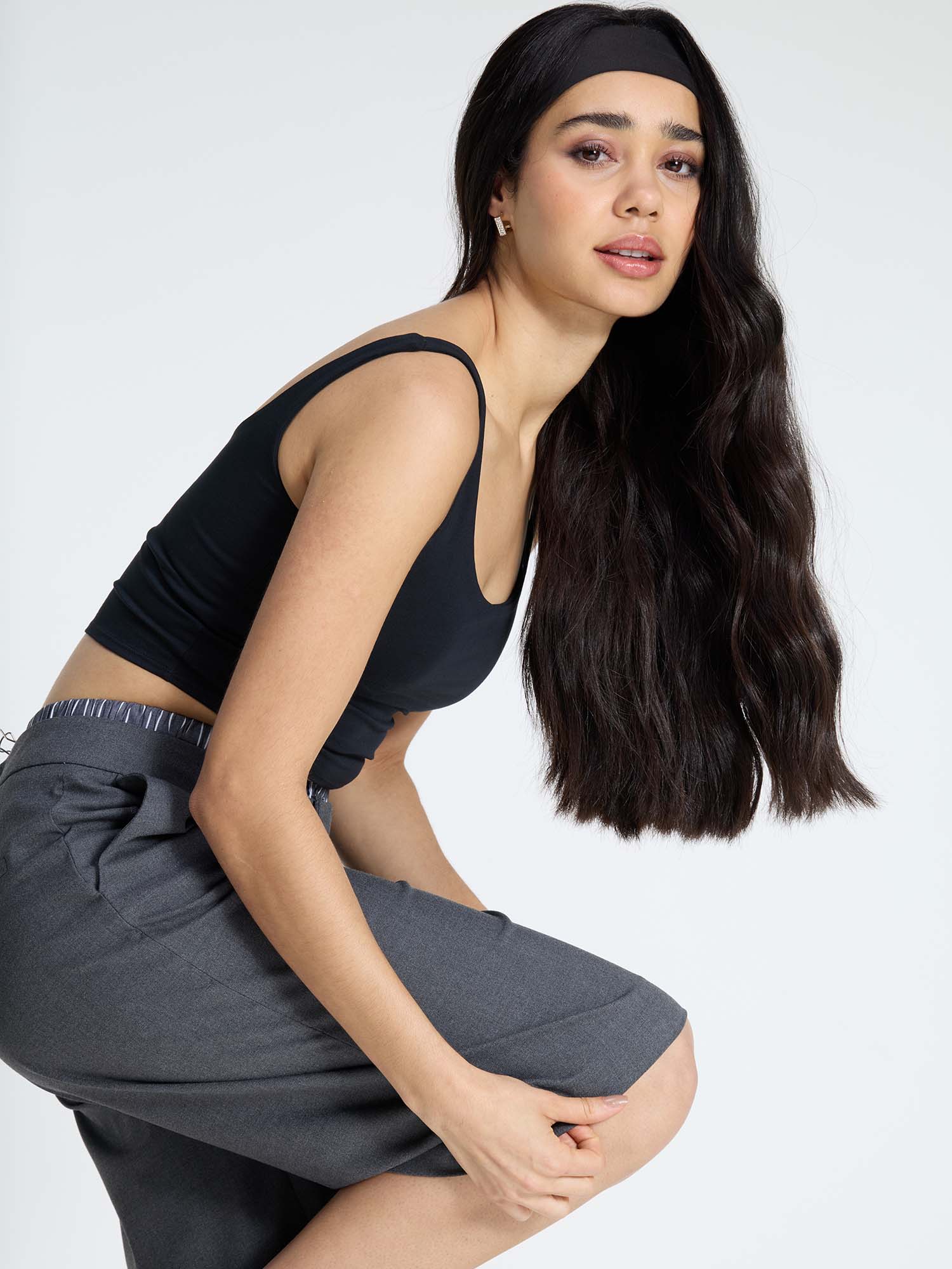 Black Cotton Scoop Tank - Image 5