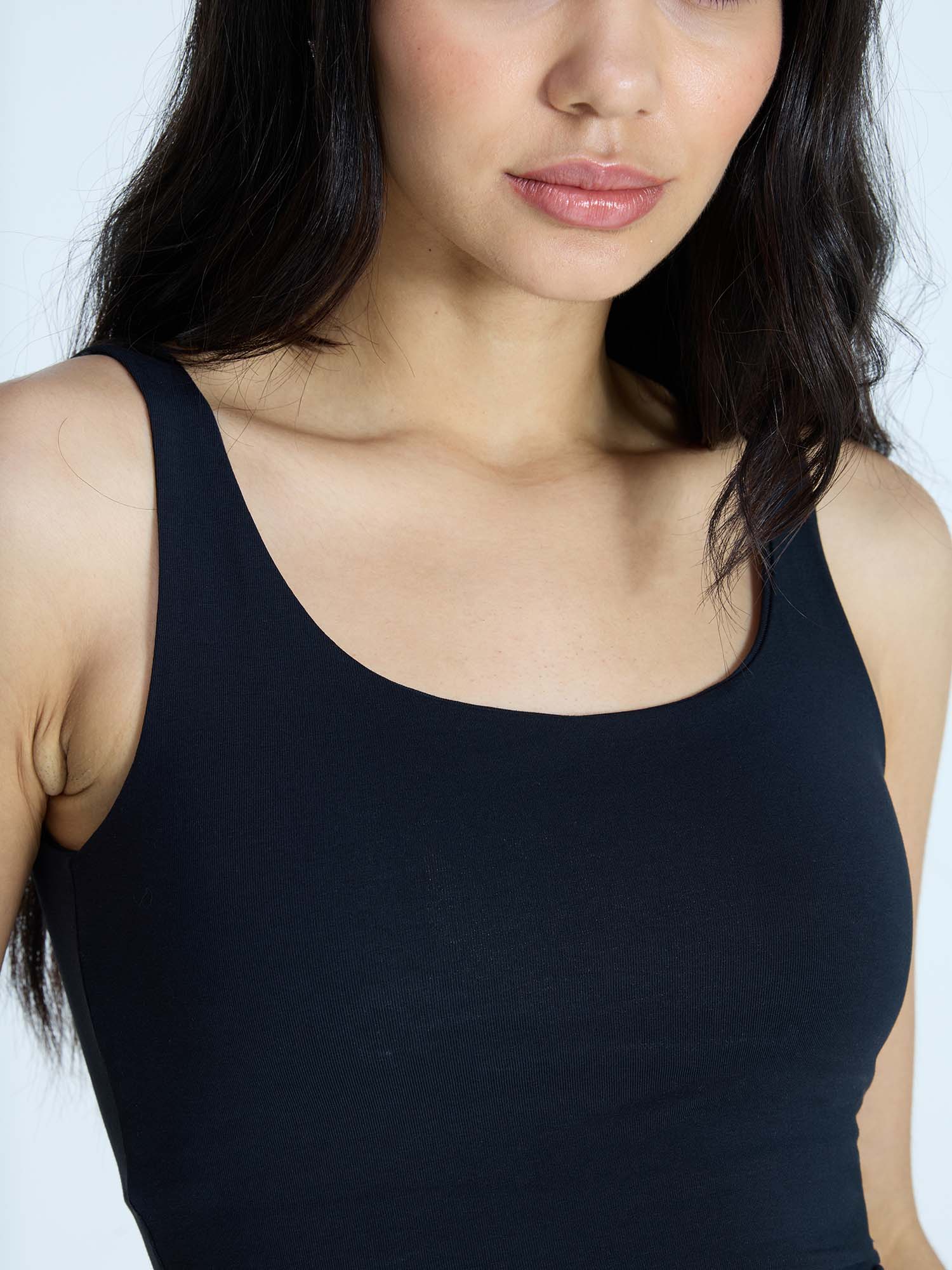 Black Cotton Scoop Tank - Image 6