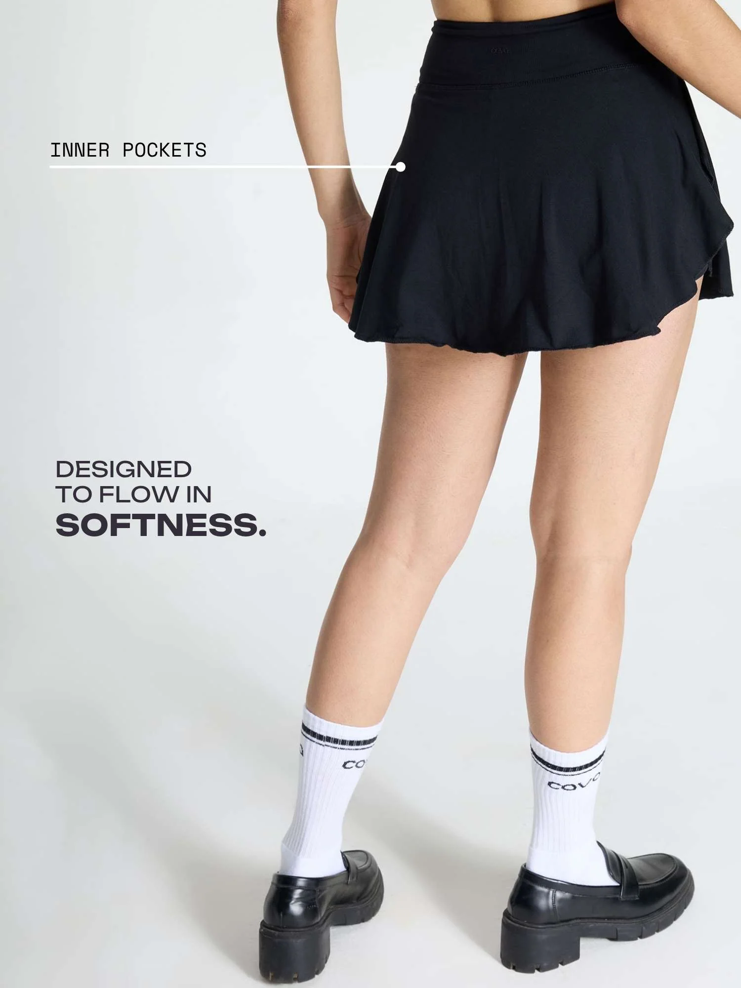 Black Cotton Twirl Skorts - Image 3