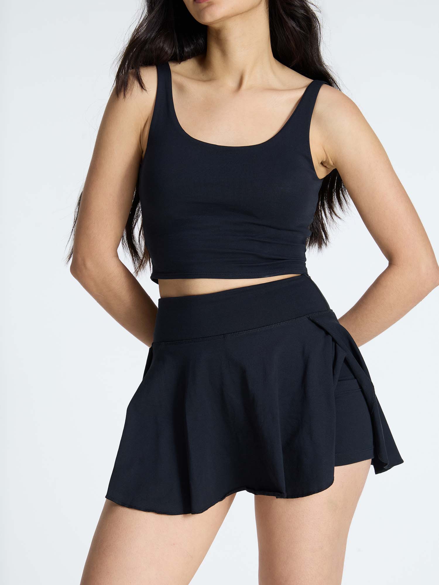 Black Cotton Twirl Skorts - Image 5