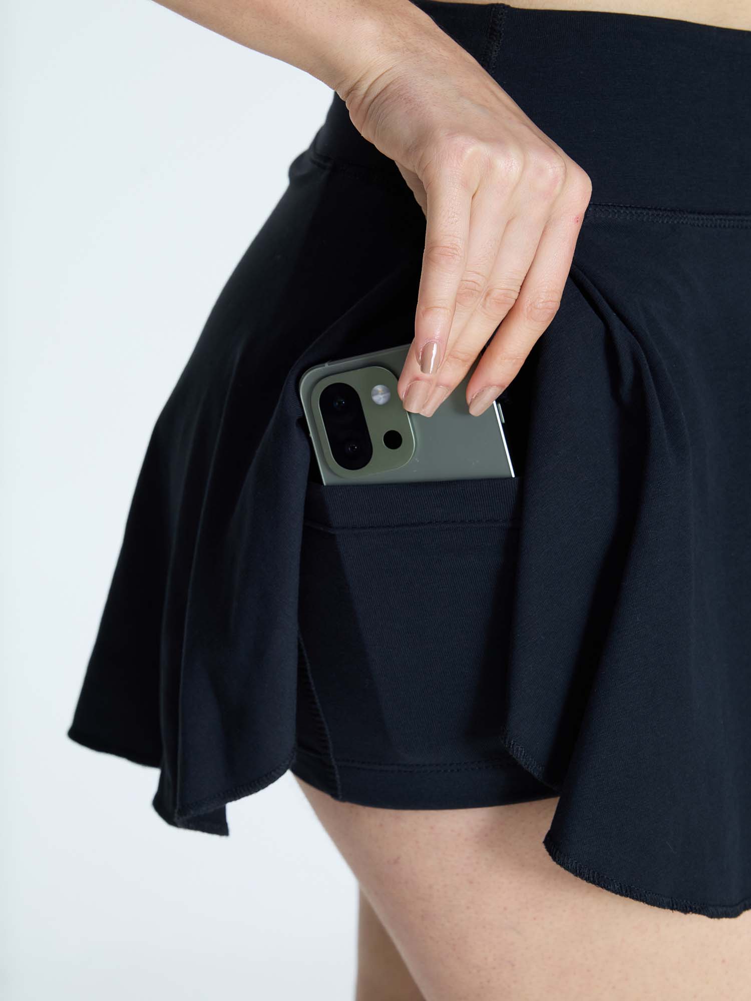 Black Cotton Twirl Skorts - Image 6