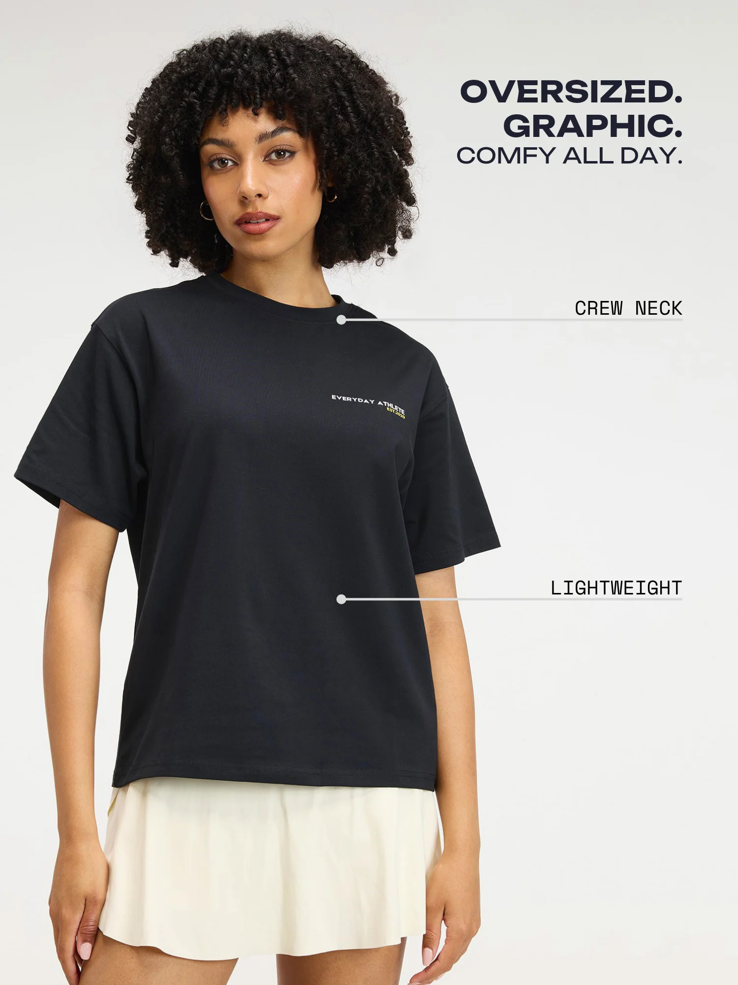 Black Courtside Oversized Printed Tee - Women - Image 3