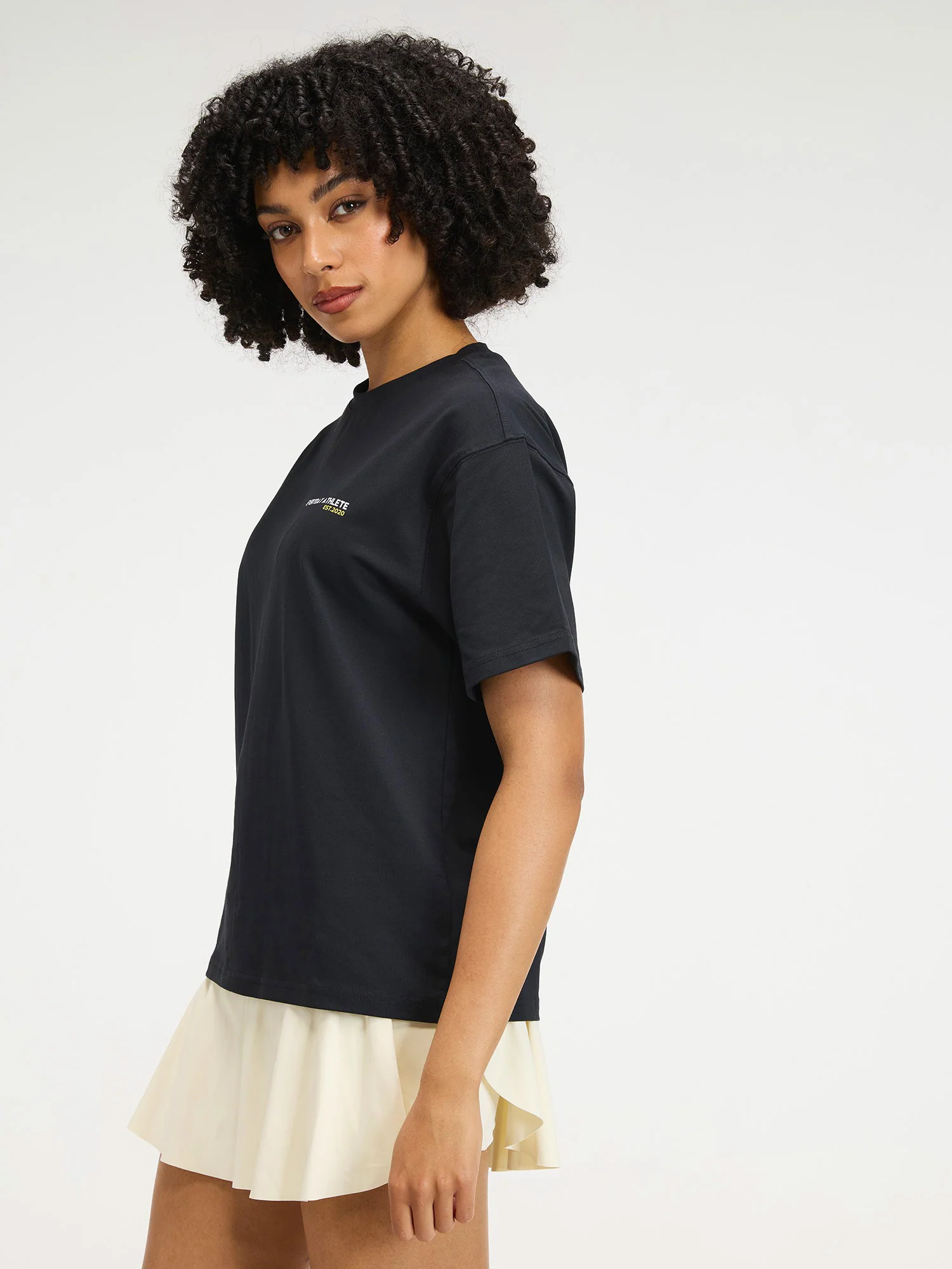 Black Courtside Oversized Printed Tee - Women - Image 6