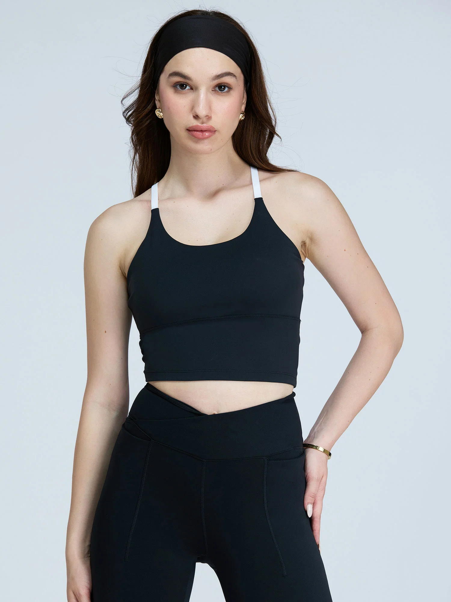 Black Cross Back Sports Bra - Image 5