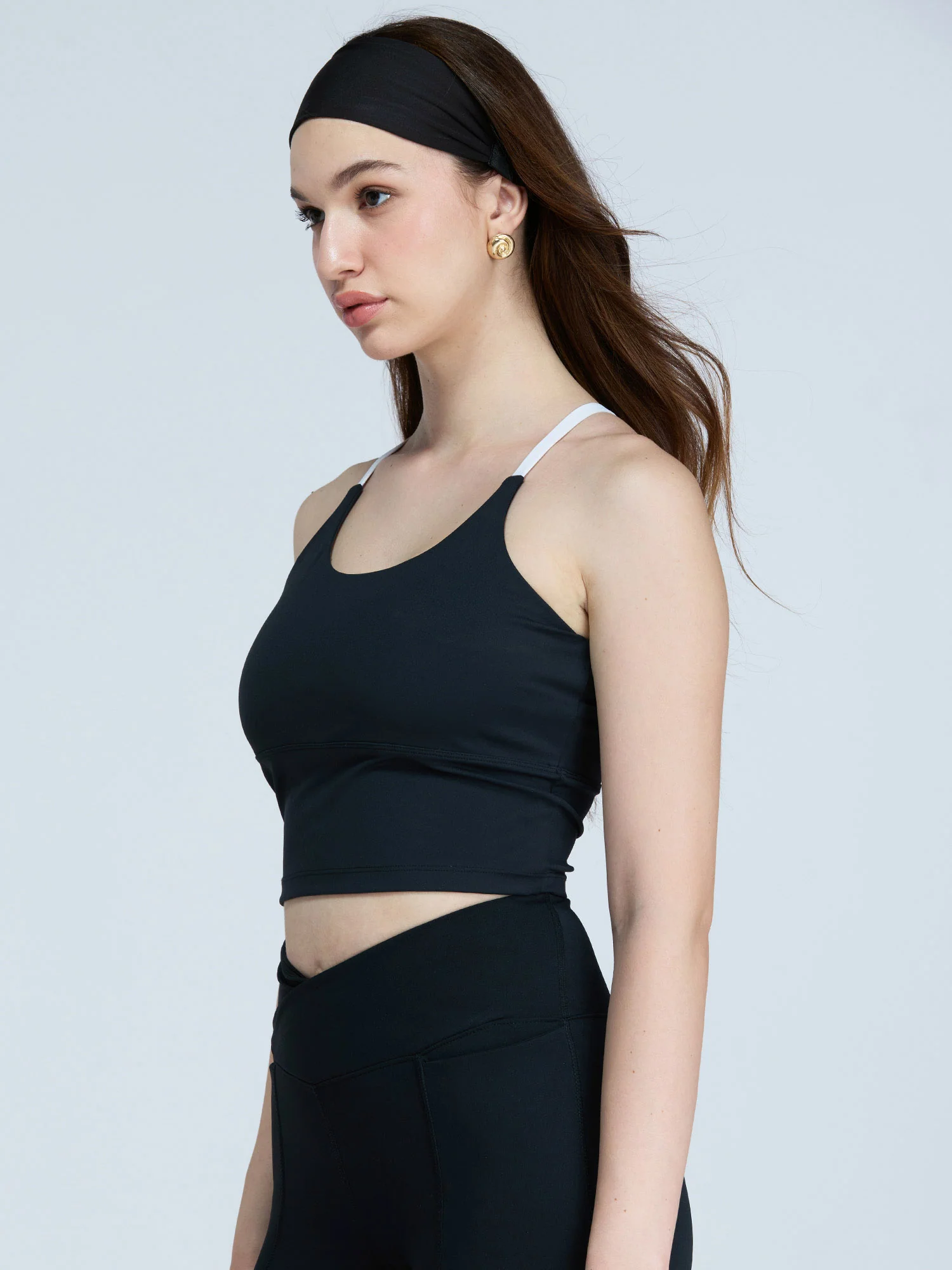 Black Cross Back Sports Bra - Image 6