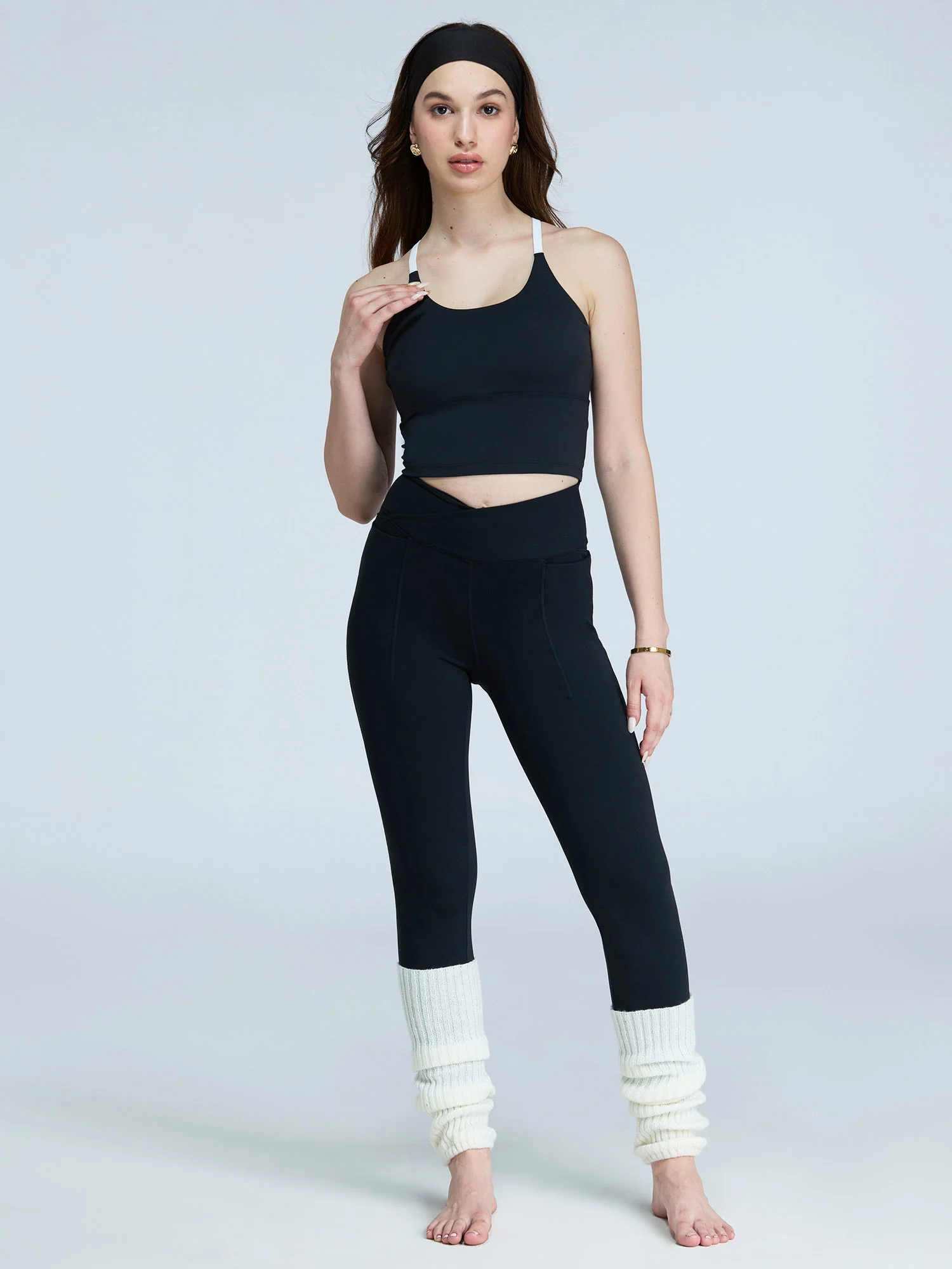 Black Cross Back Sports Bra - Image 8