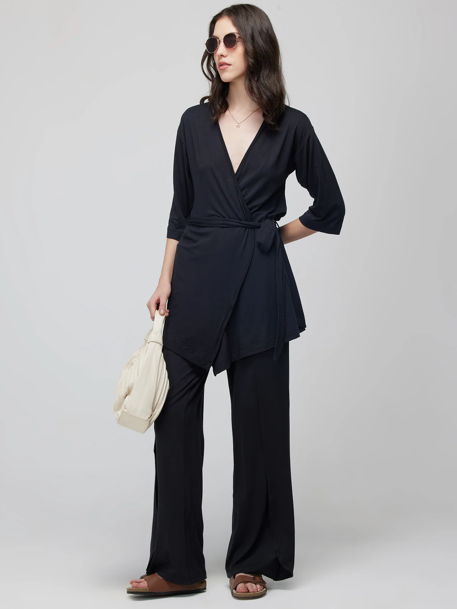 Black Ease Flare Pants - Image 2