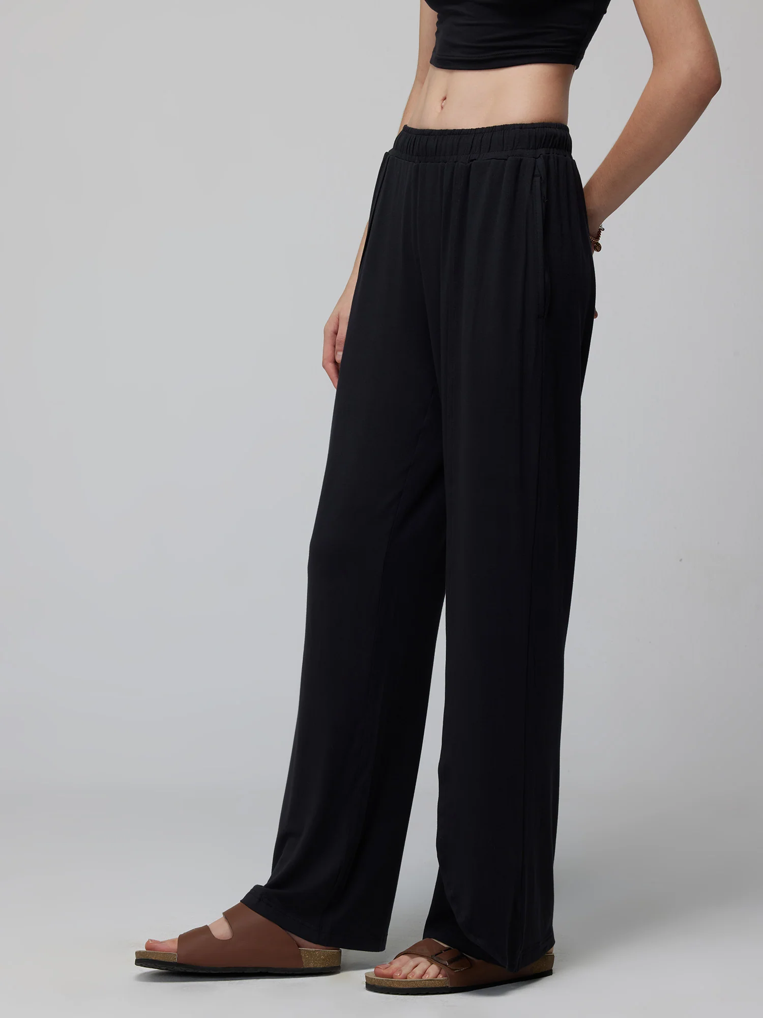 Black Ease Flare Pants - Image 3