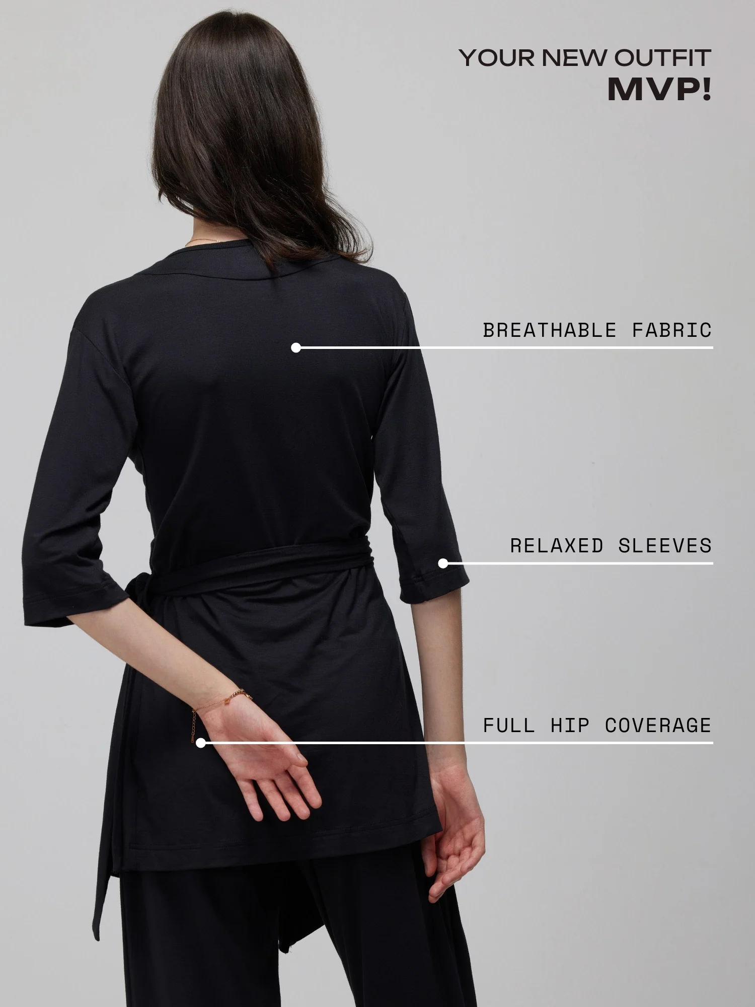 Black Ease Wrap Top - Image 5