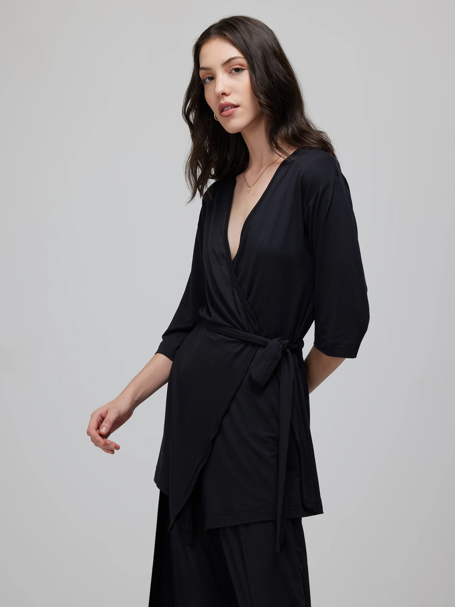 Black Ease Wrap Top - Image 6