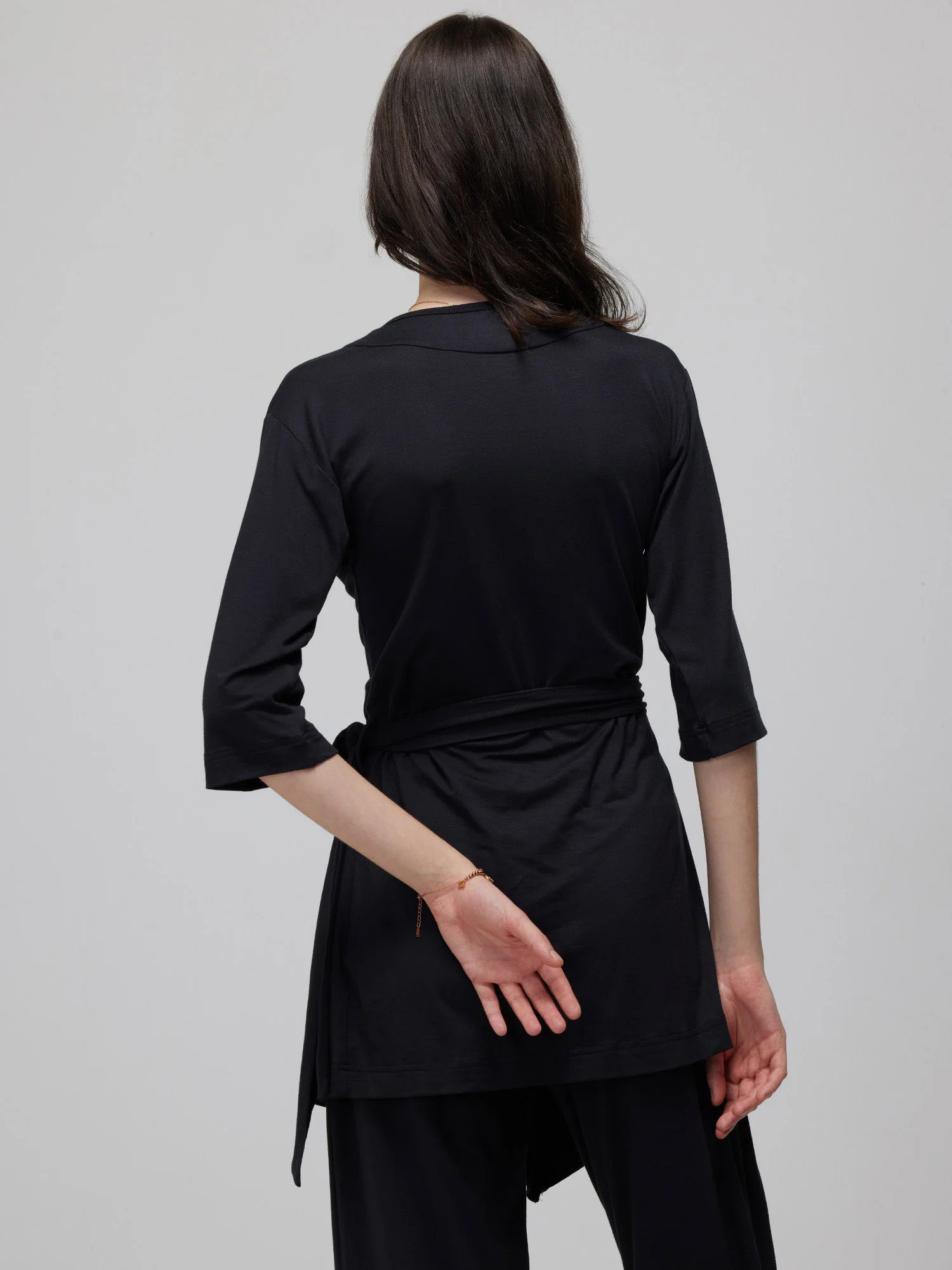 Black Ease Wrap Top - Image 7