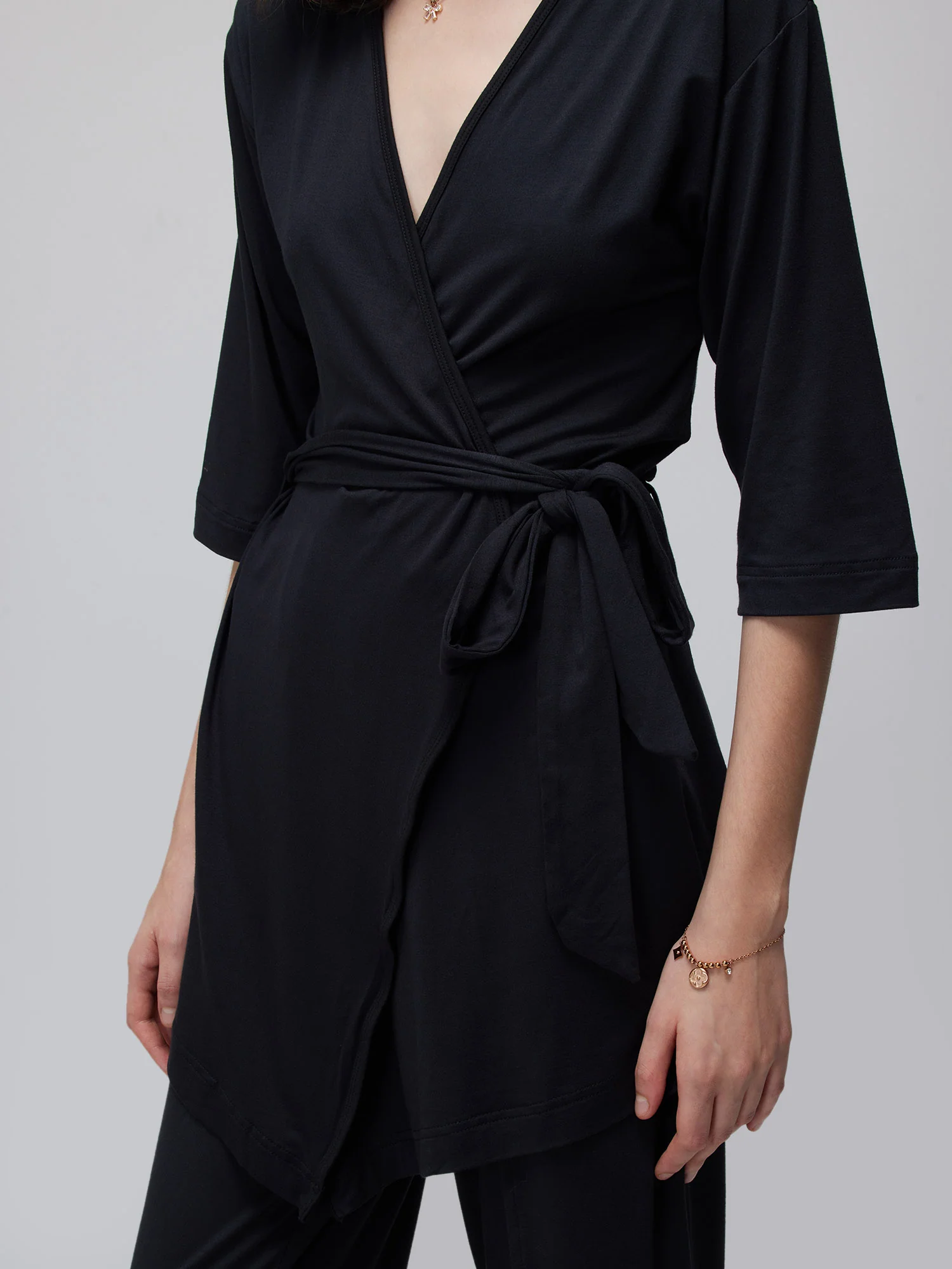 Black Ease Wrap Top - Image 8