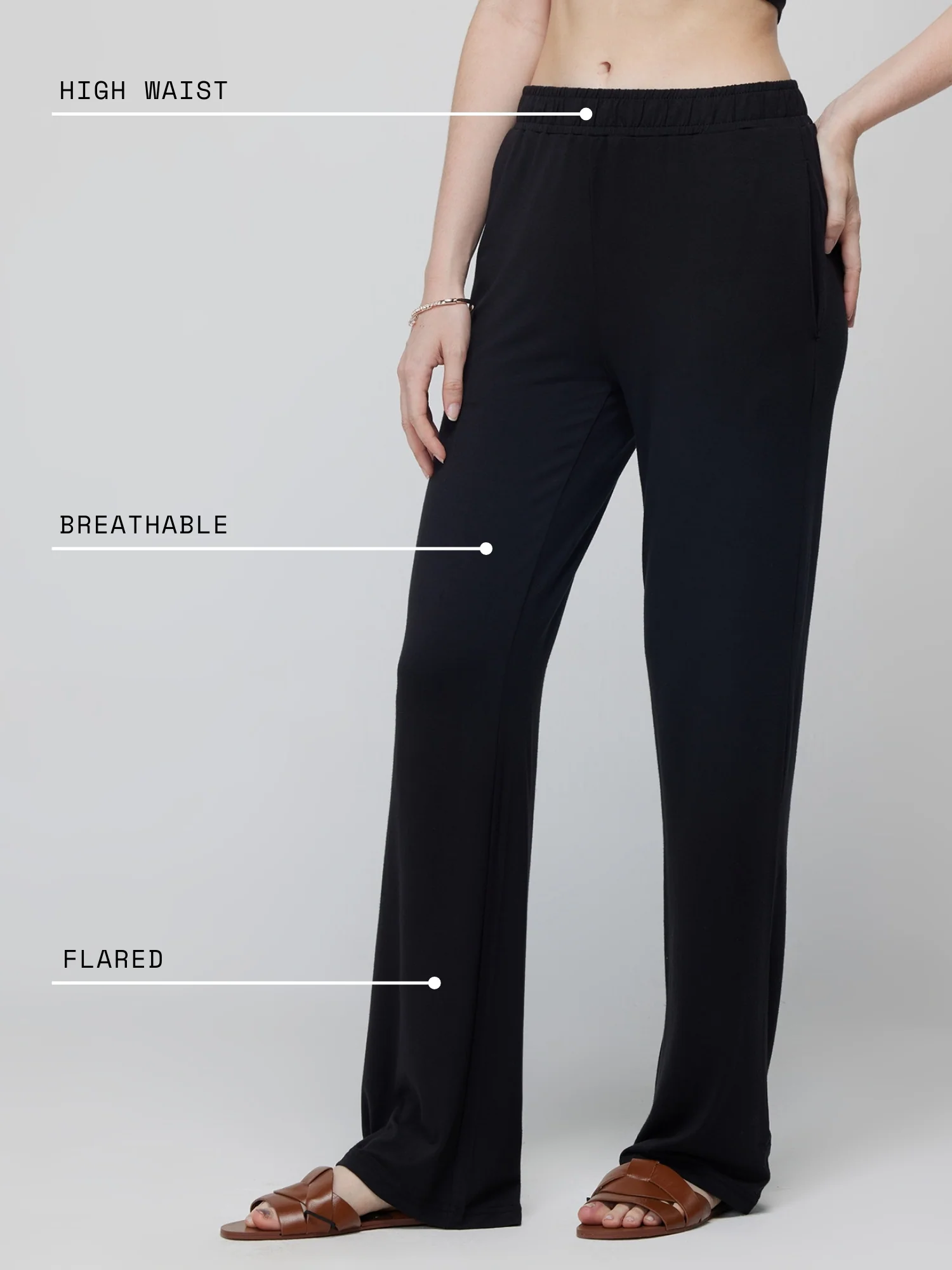 Black Float Flare Pants - Image 6