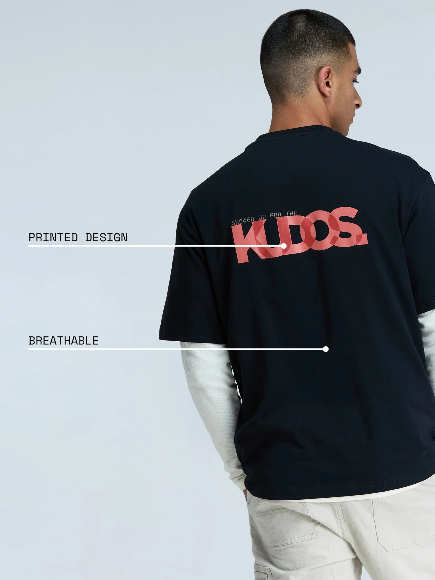 Black Graphic Oversized Tee - Men - Image 4