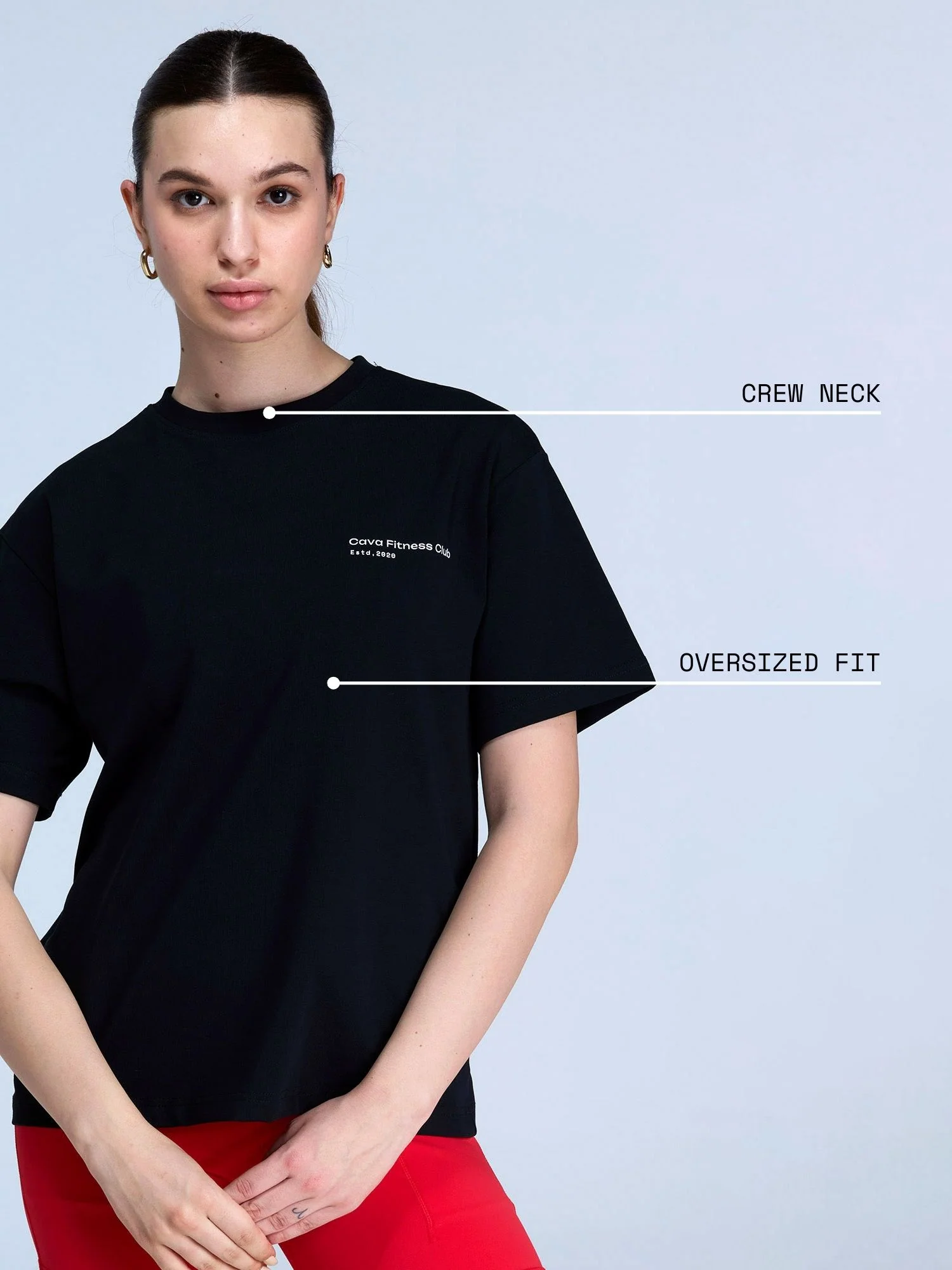 Black Graphic Oversized Tee - Women - Image 4