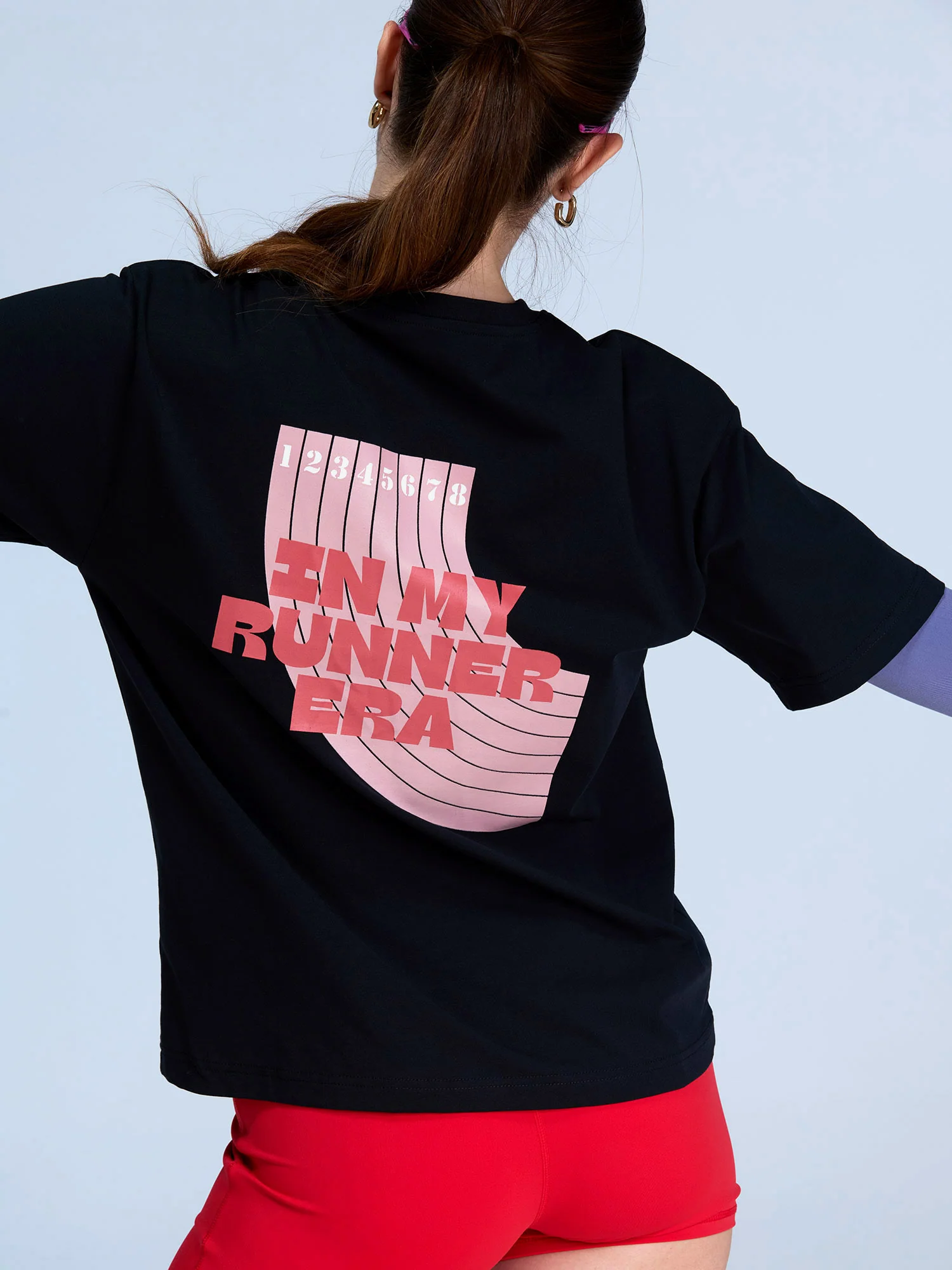 Black Graphic Oversized Tee - Women - Image 5