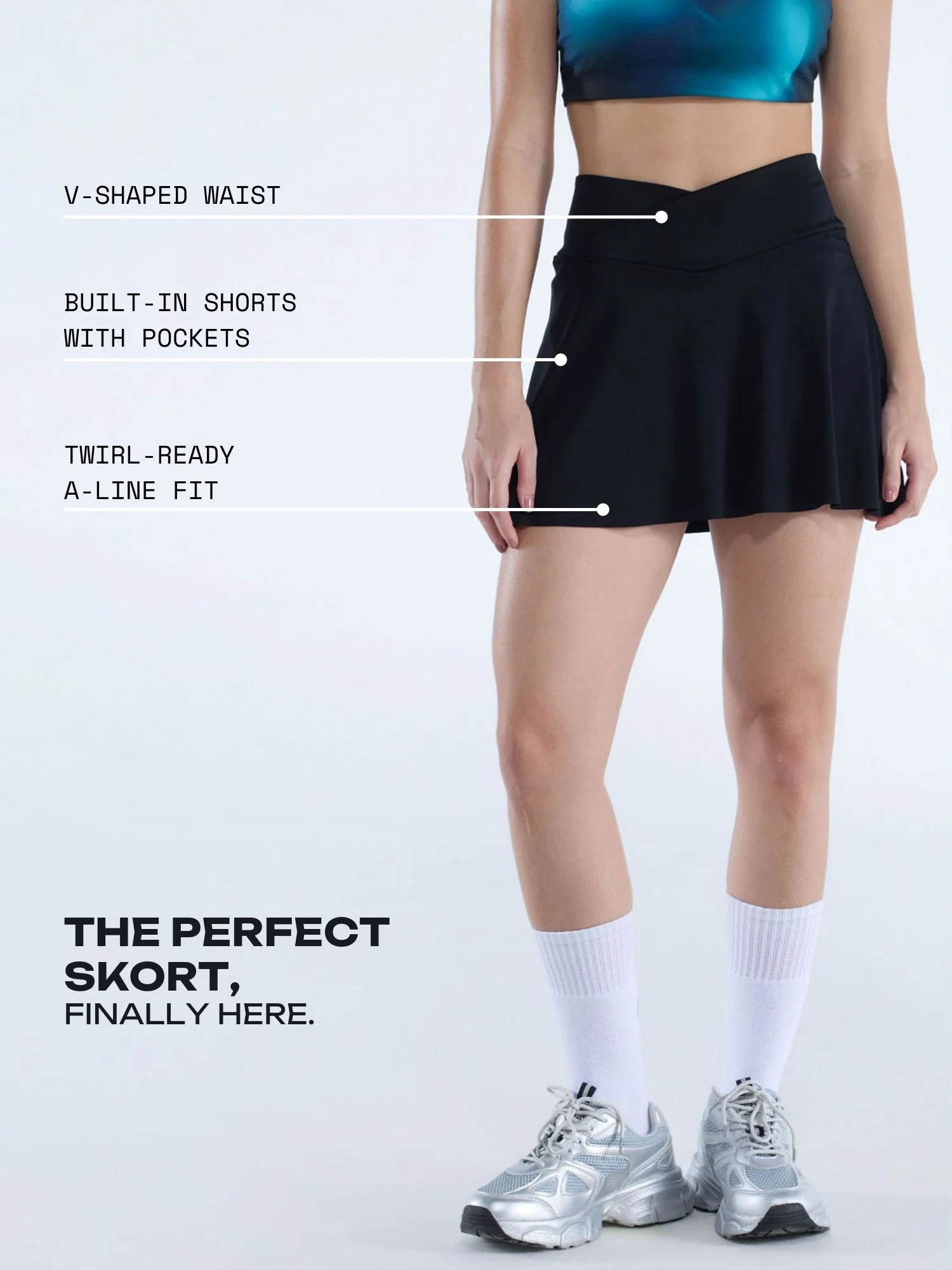 Black Hourglass Swirl Skorts - Image 3