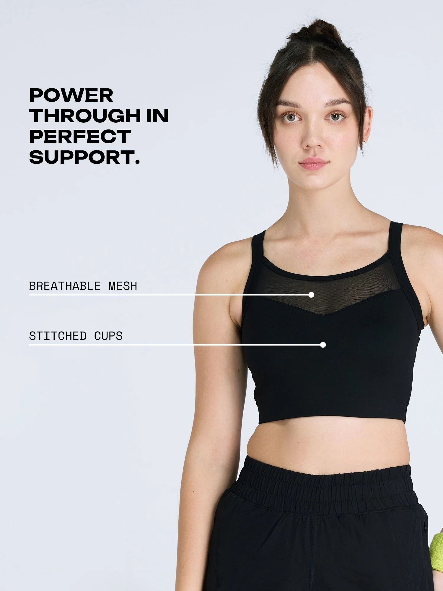 Black Hyper Mesh Sports Bra - Image 3