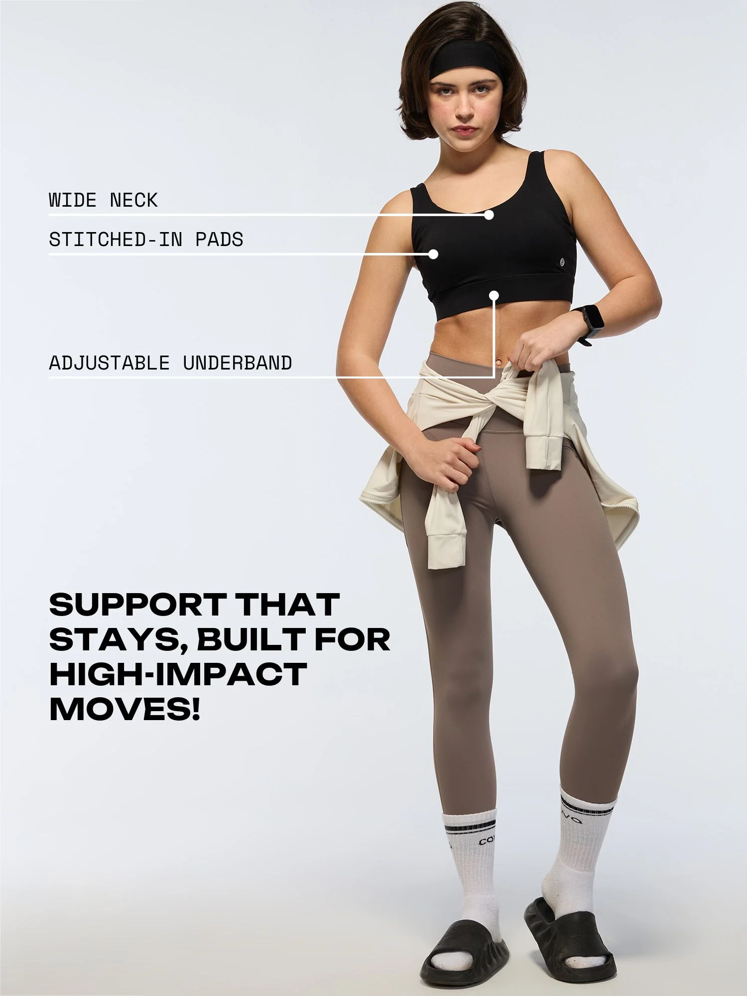 Black High Impact Sports Bra - Image 3