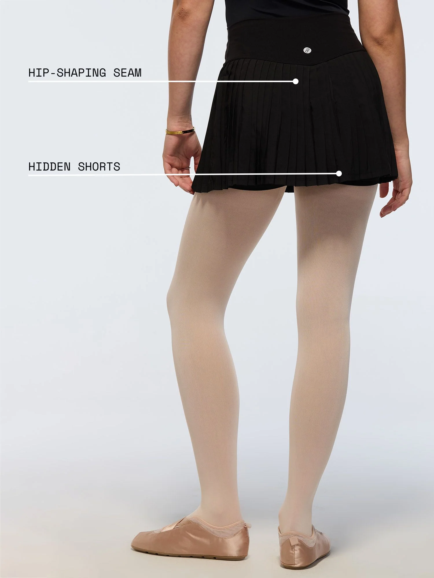 Black Plie Pleated Skort - Image 4