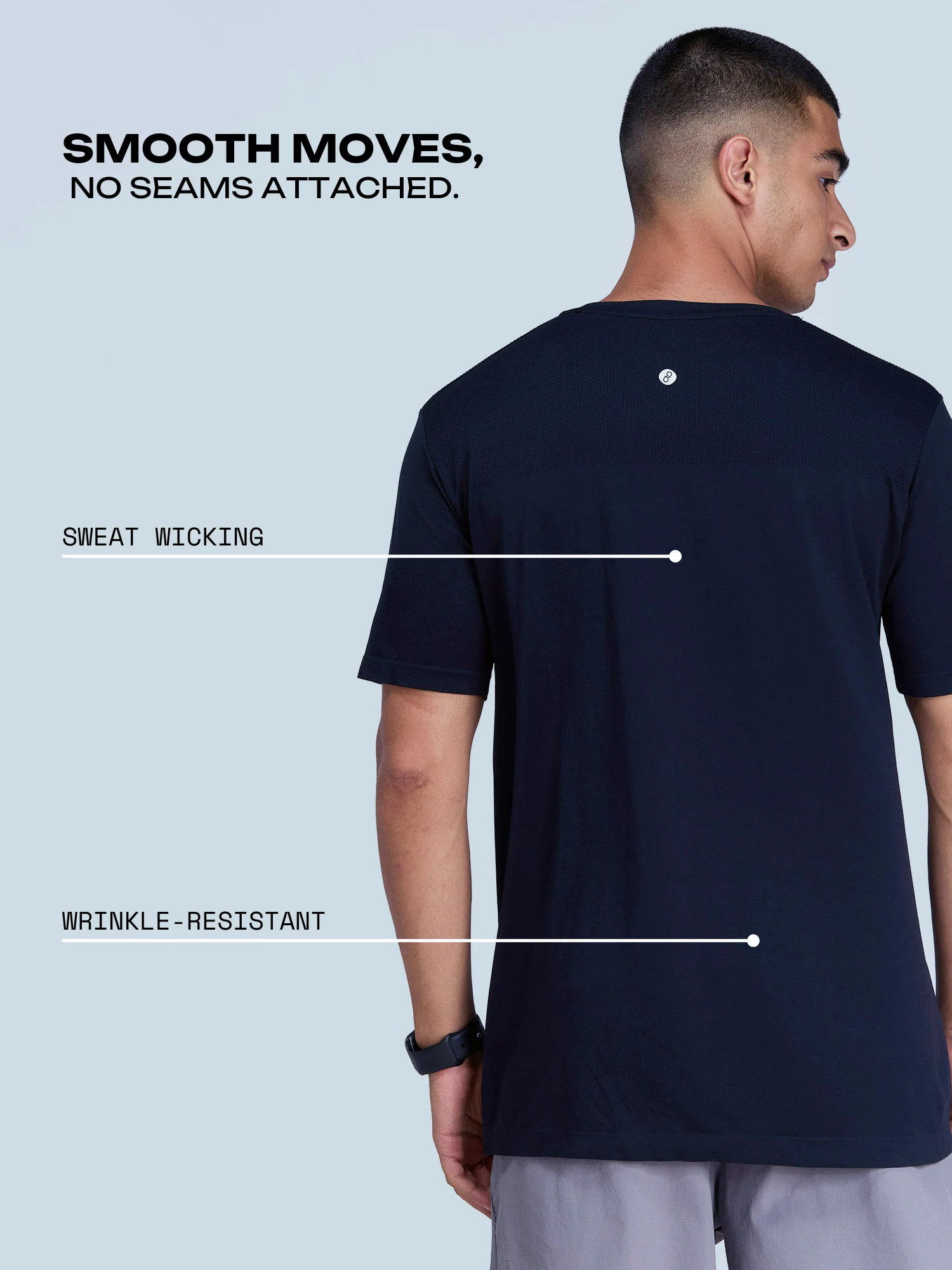 Black Pulse Seamless Tee - Image 3