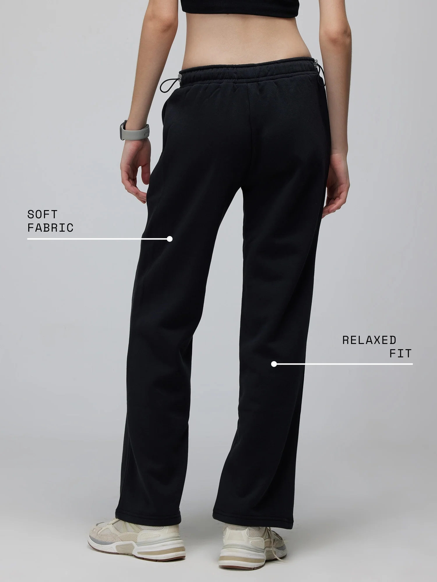 Black Relaxed Wide Leg Pants - Image 5